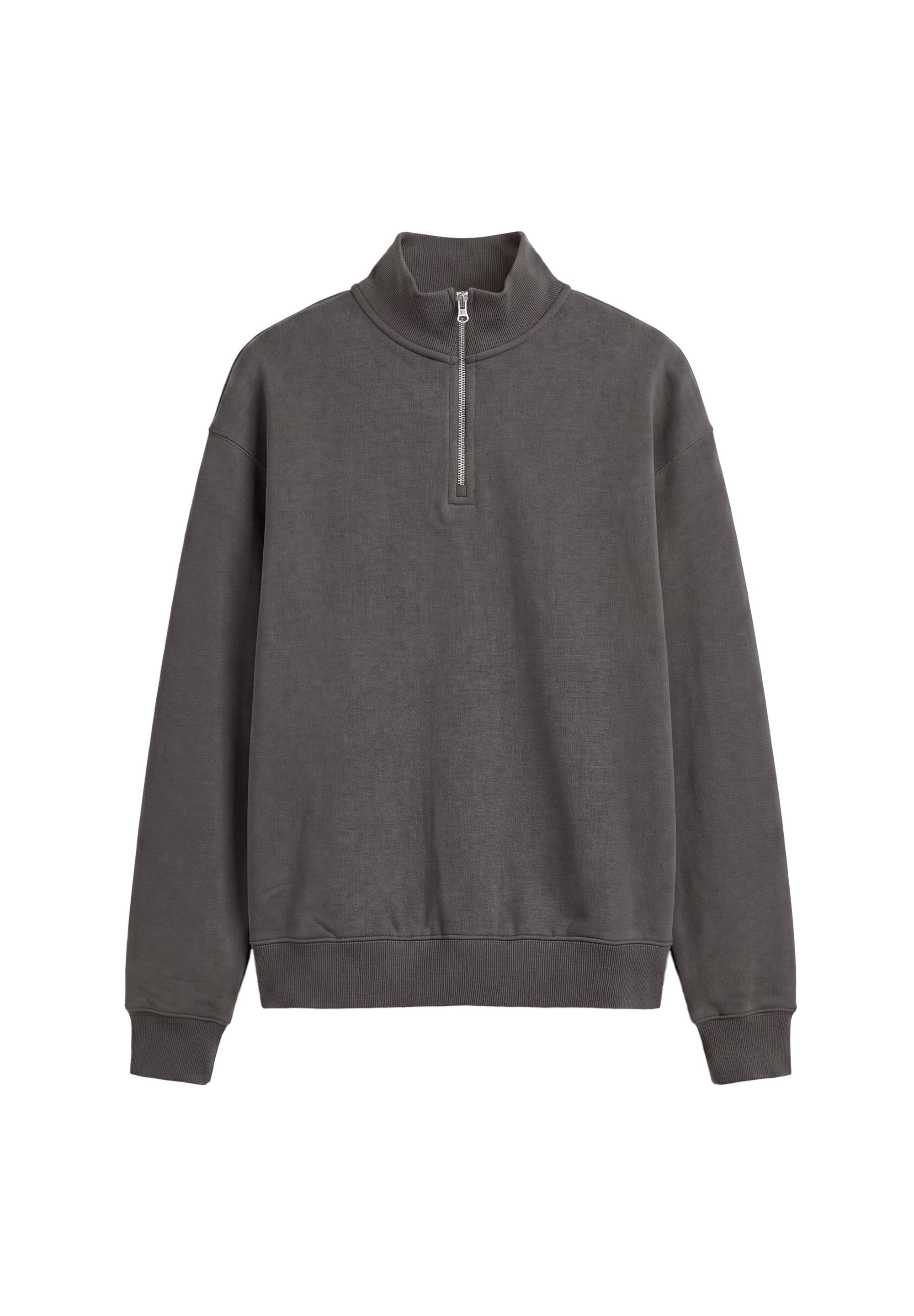 Quarter-zip sweatshirt — Anthracite grey