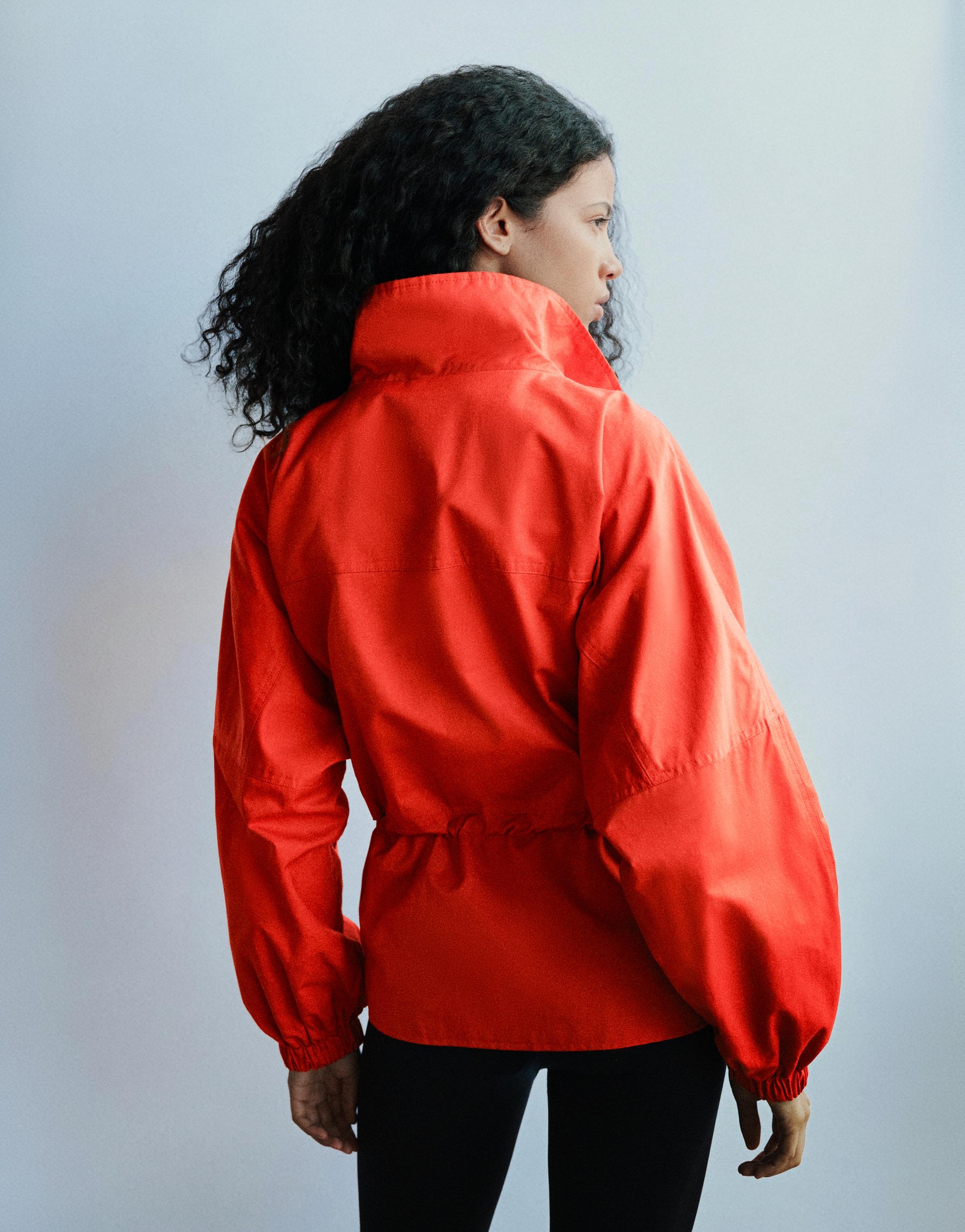 Drawstring waist jacket — Red