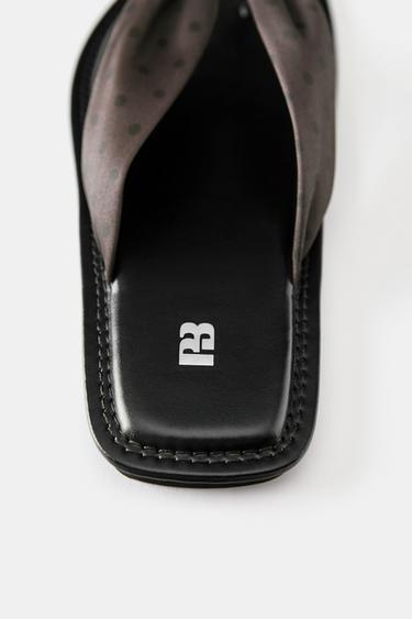 Polka dot flat slider sandals — Brown 5