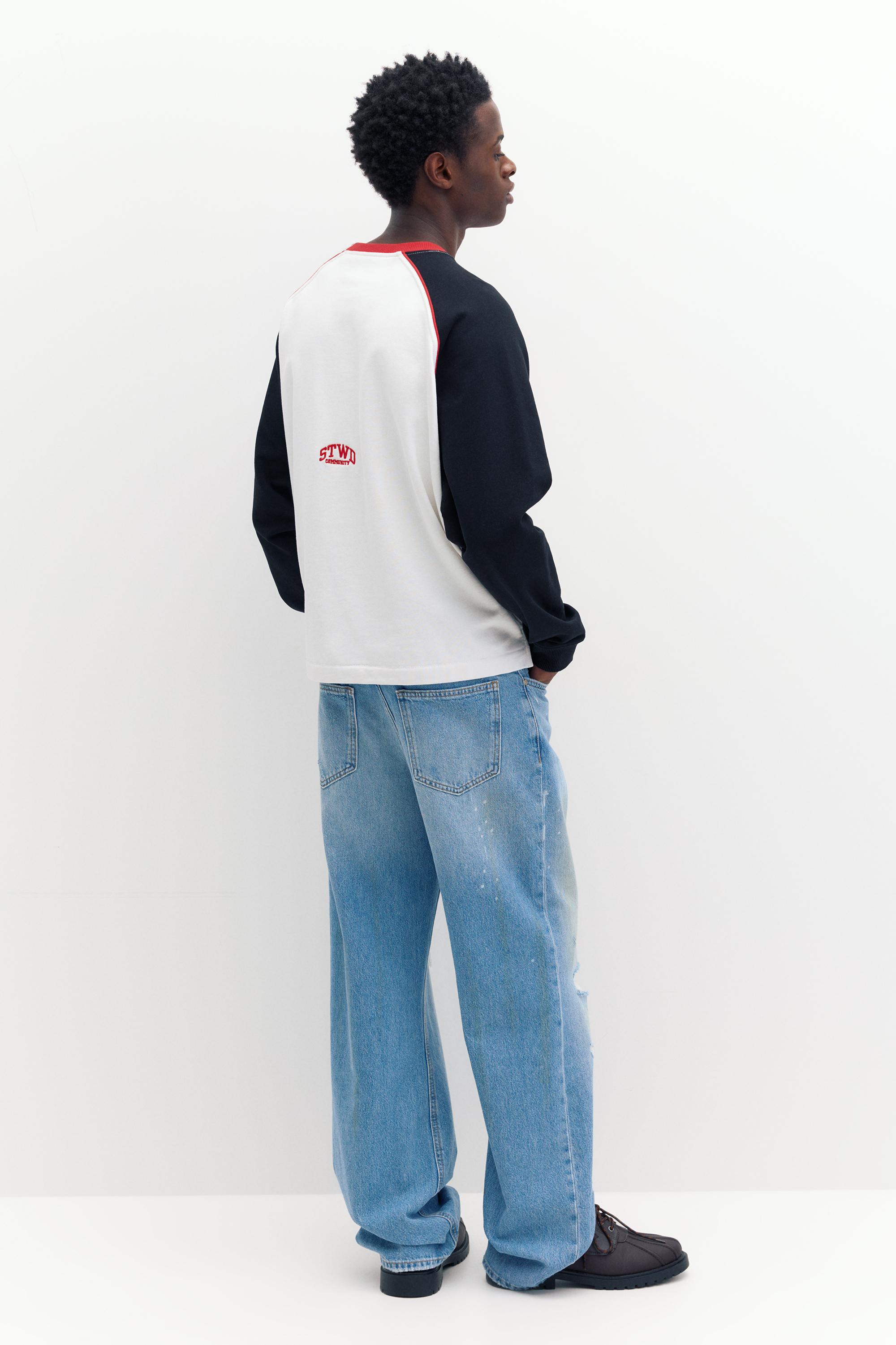 Ripped slim fit bootcut jeans — Pale indigo