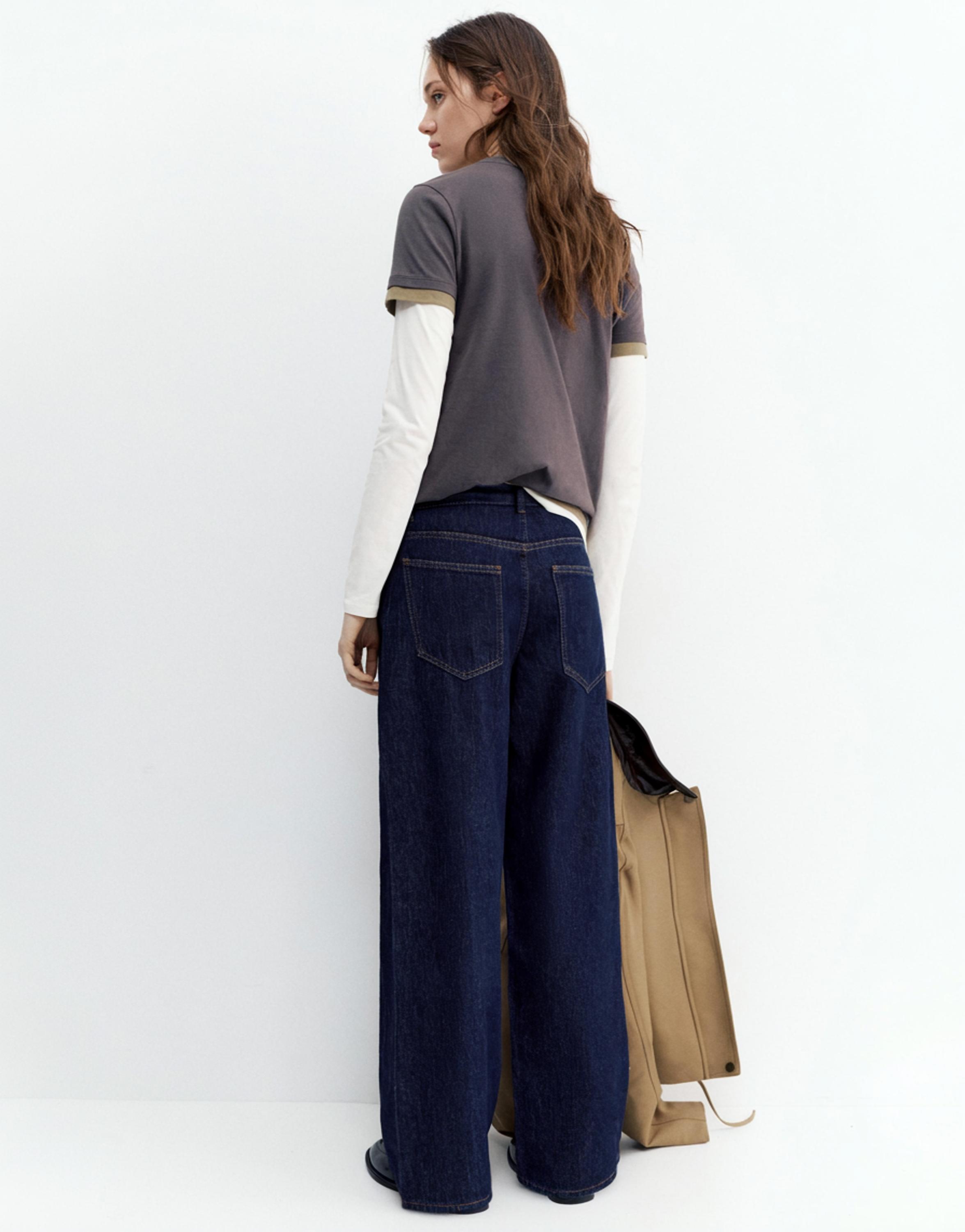 Low-rise barrel jeans — Navy