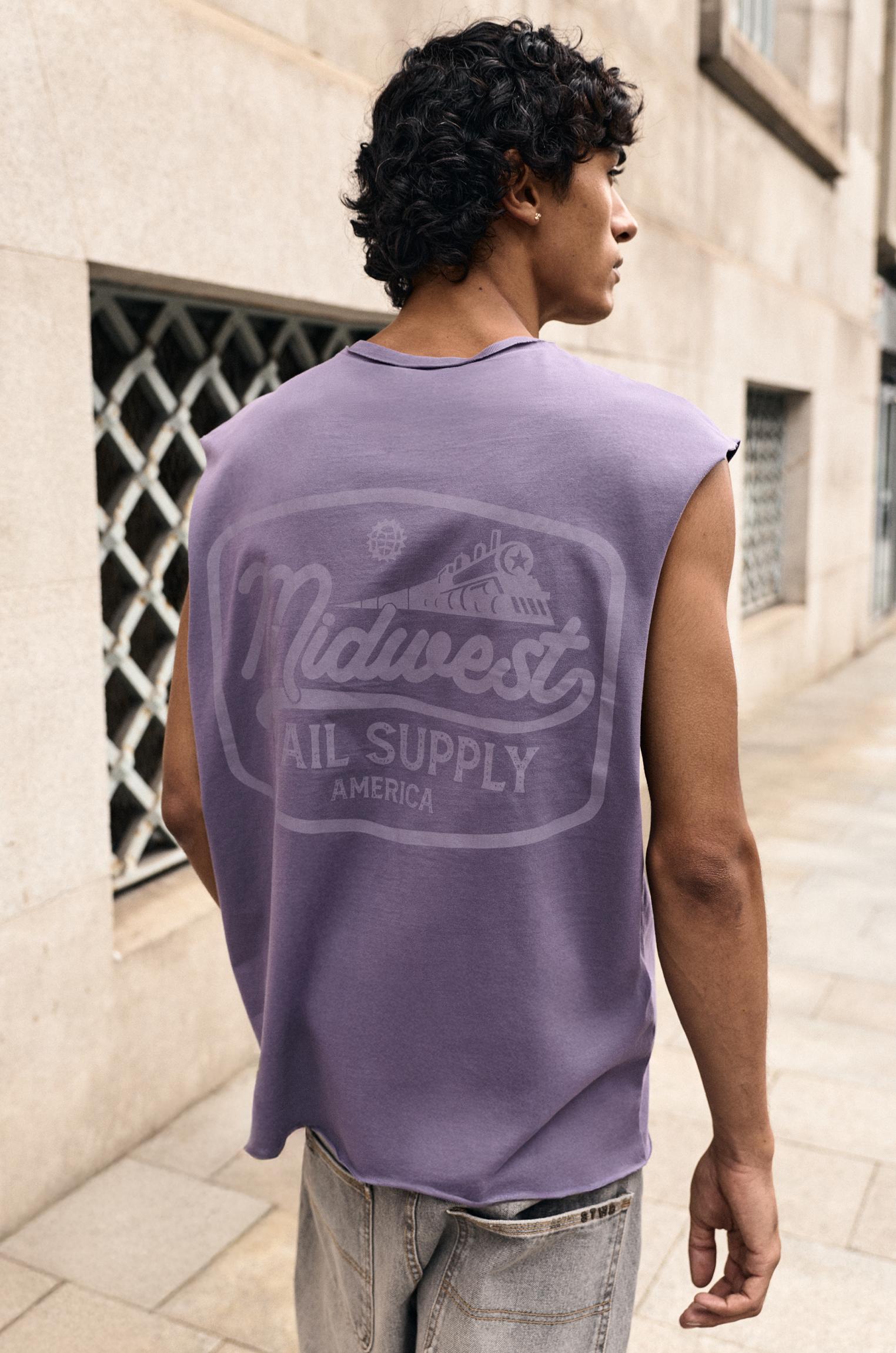 Midwest graphic tank top — Mulberry