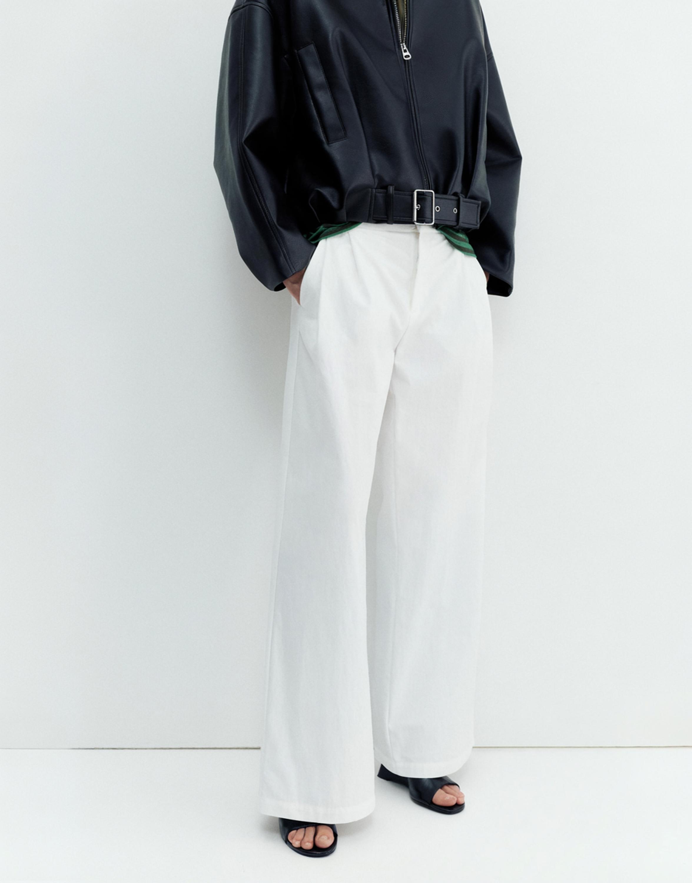 Double-dart white trousers — White