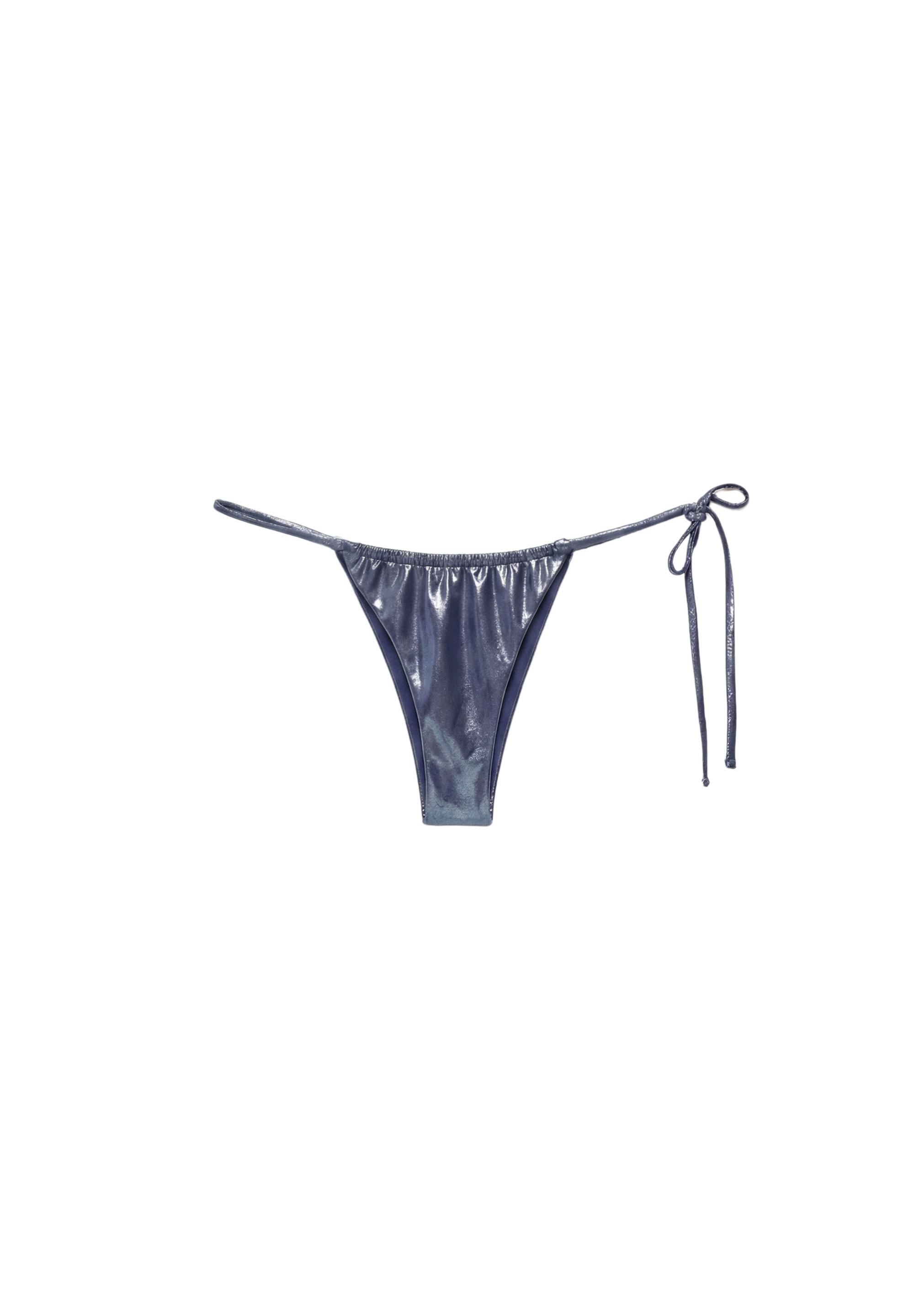 Bikini bottoms with side tie — Blue