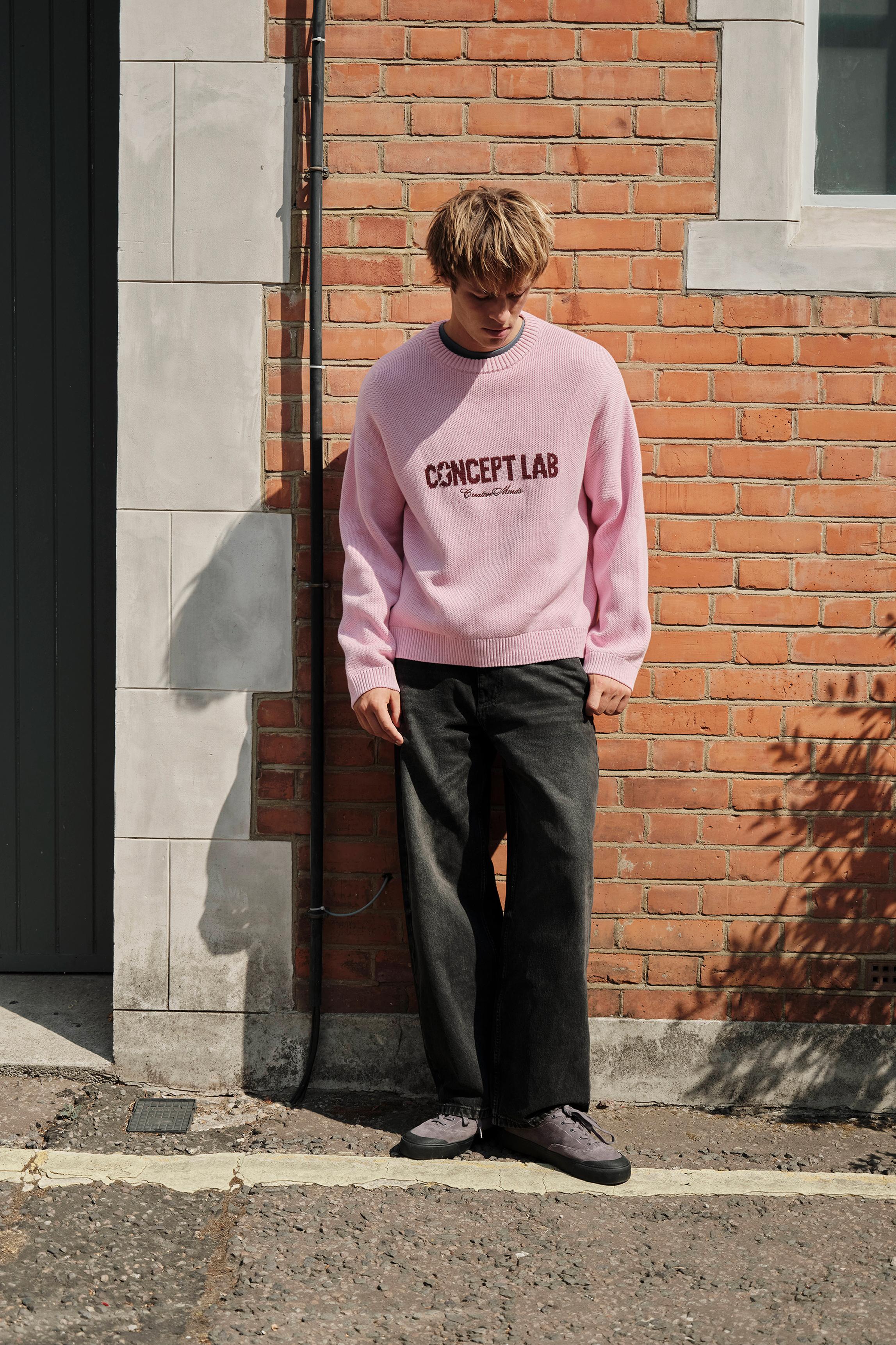 Pull&Bear STWD grafikli kazak görsel 8