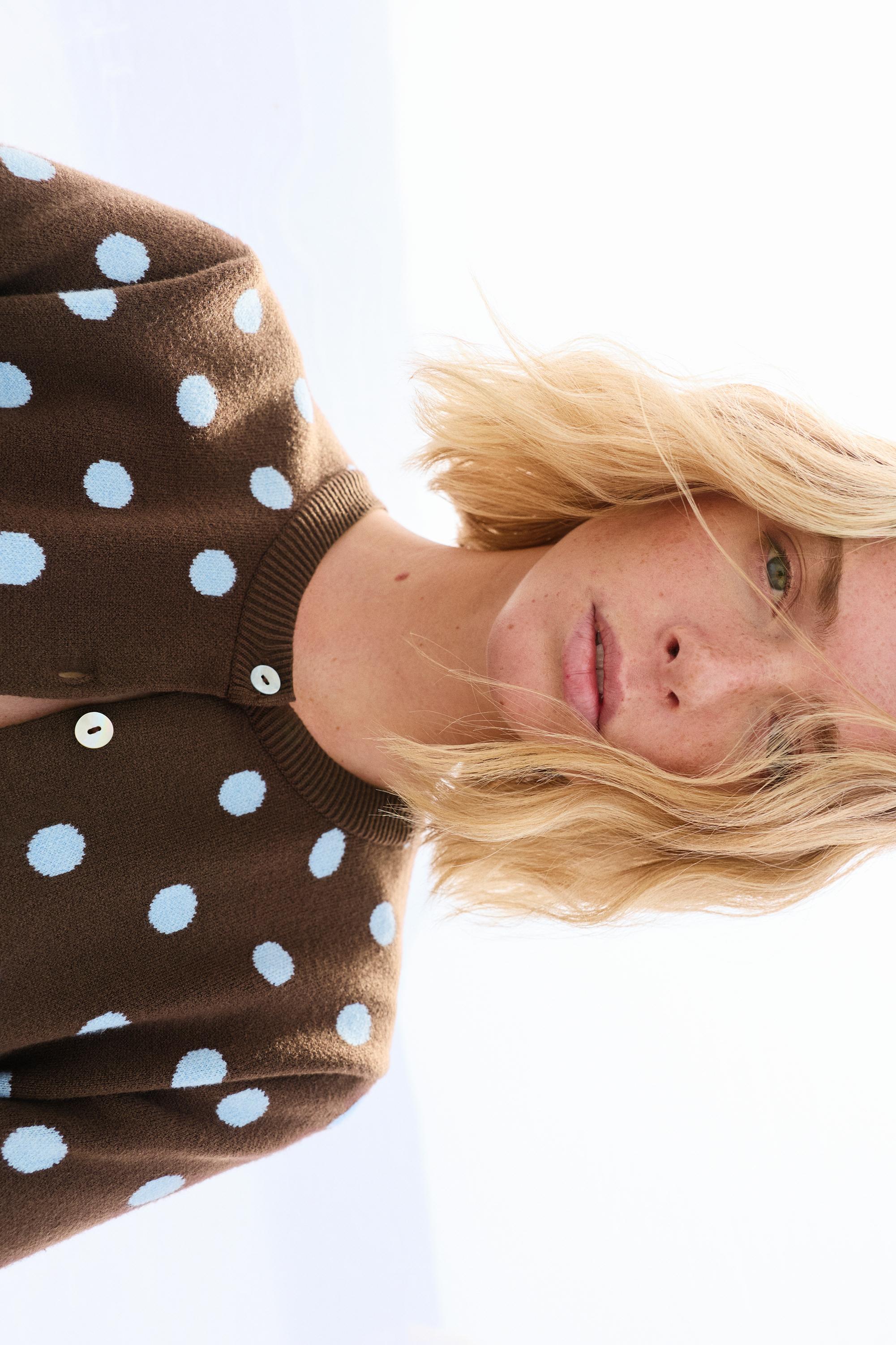 Puantiye desenli hırka - Görsel 24