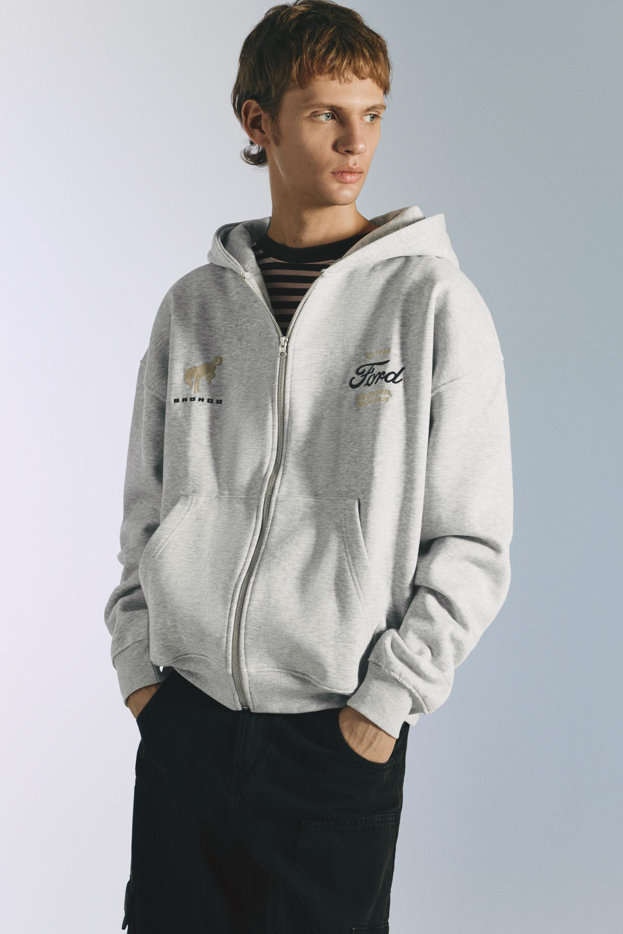 Fermuarlı kapüşonlu Ford sweatshirt - Görsel 2