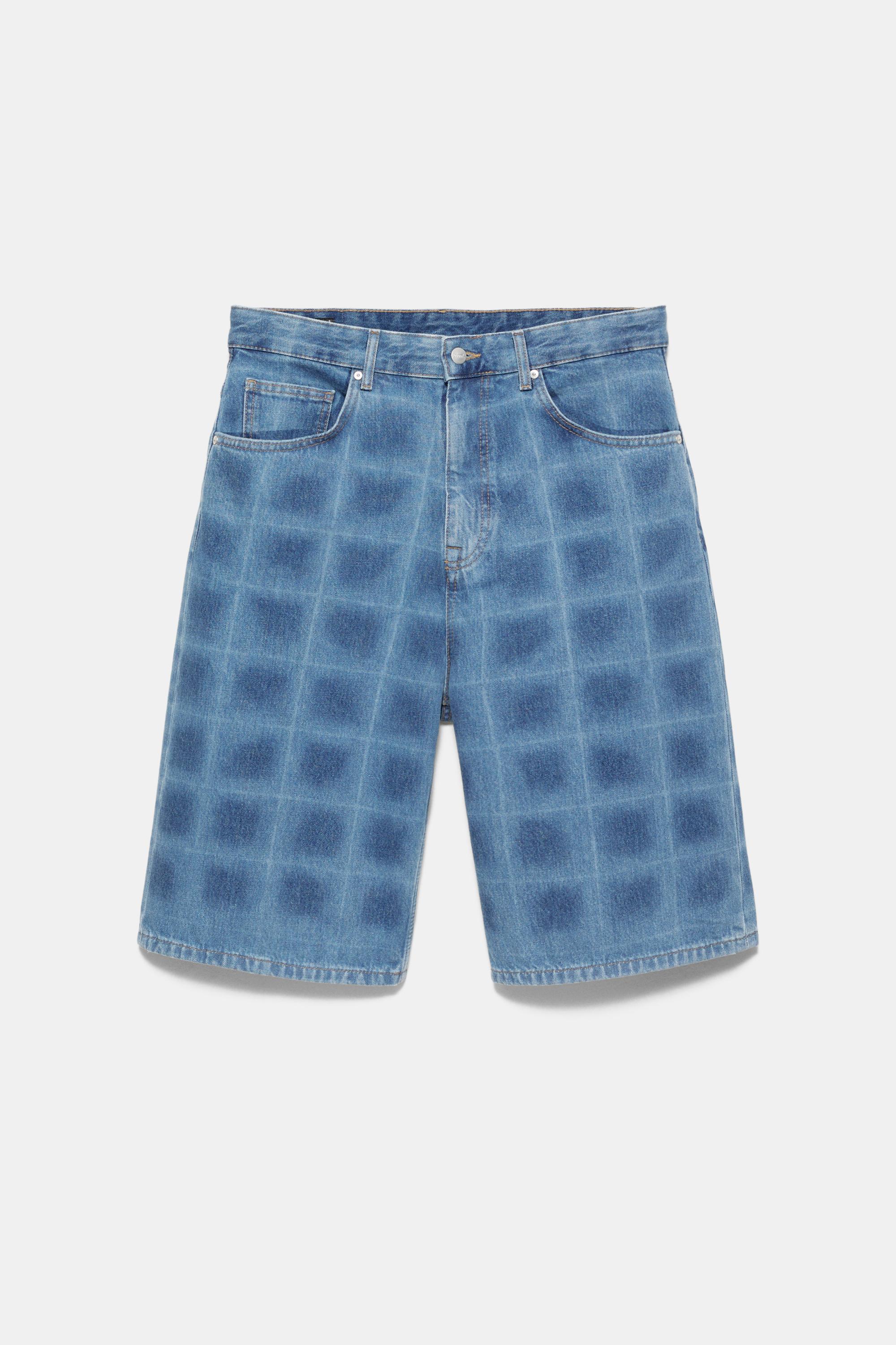 Lazer baskılı skater denim bermuda - Görsel 2