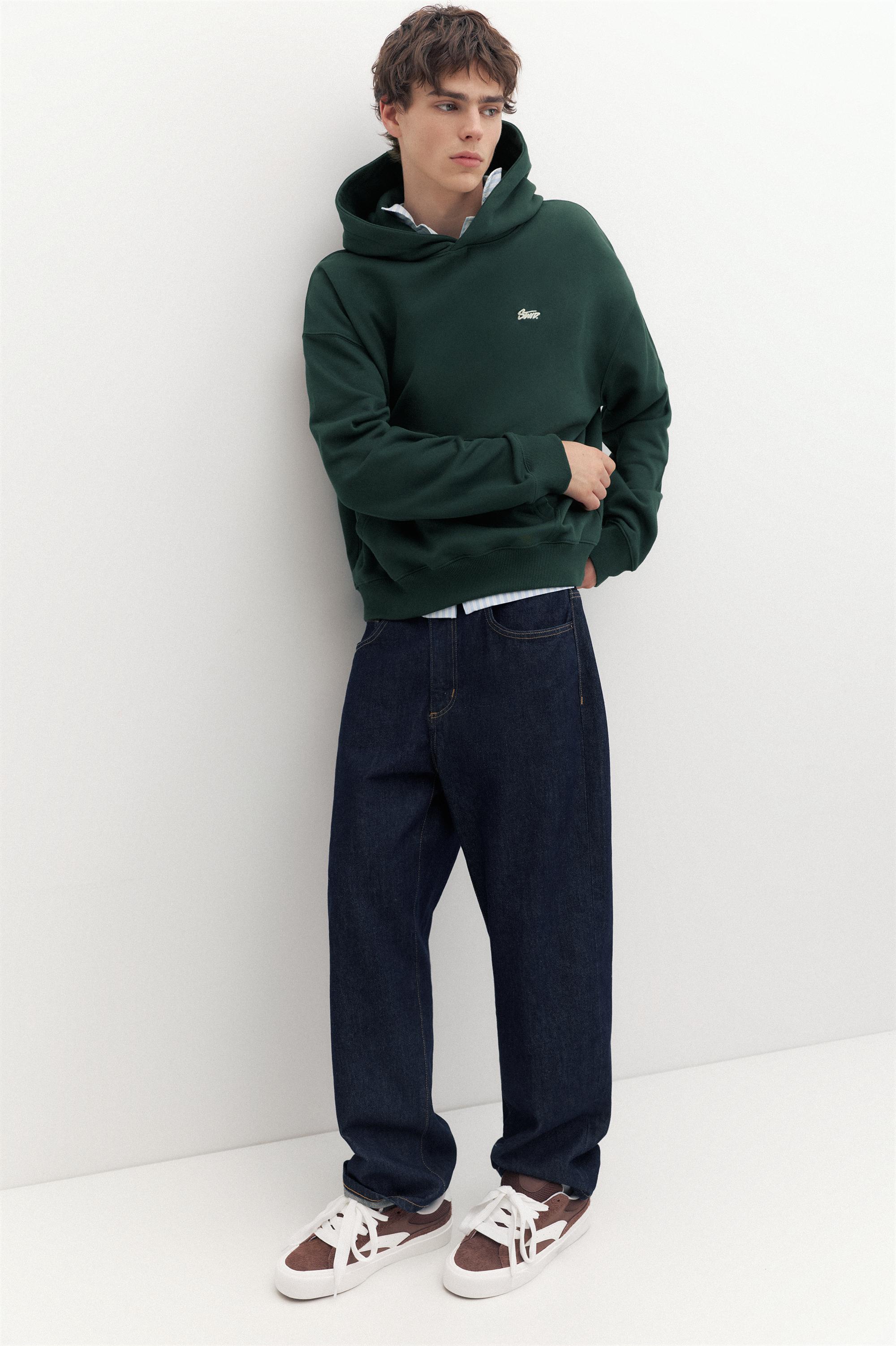 STWD logo boxy hoodie — Green