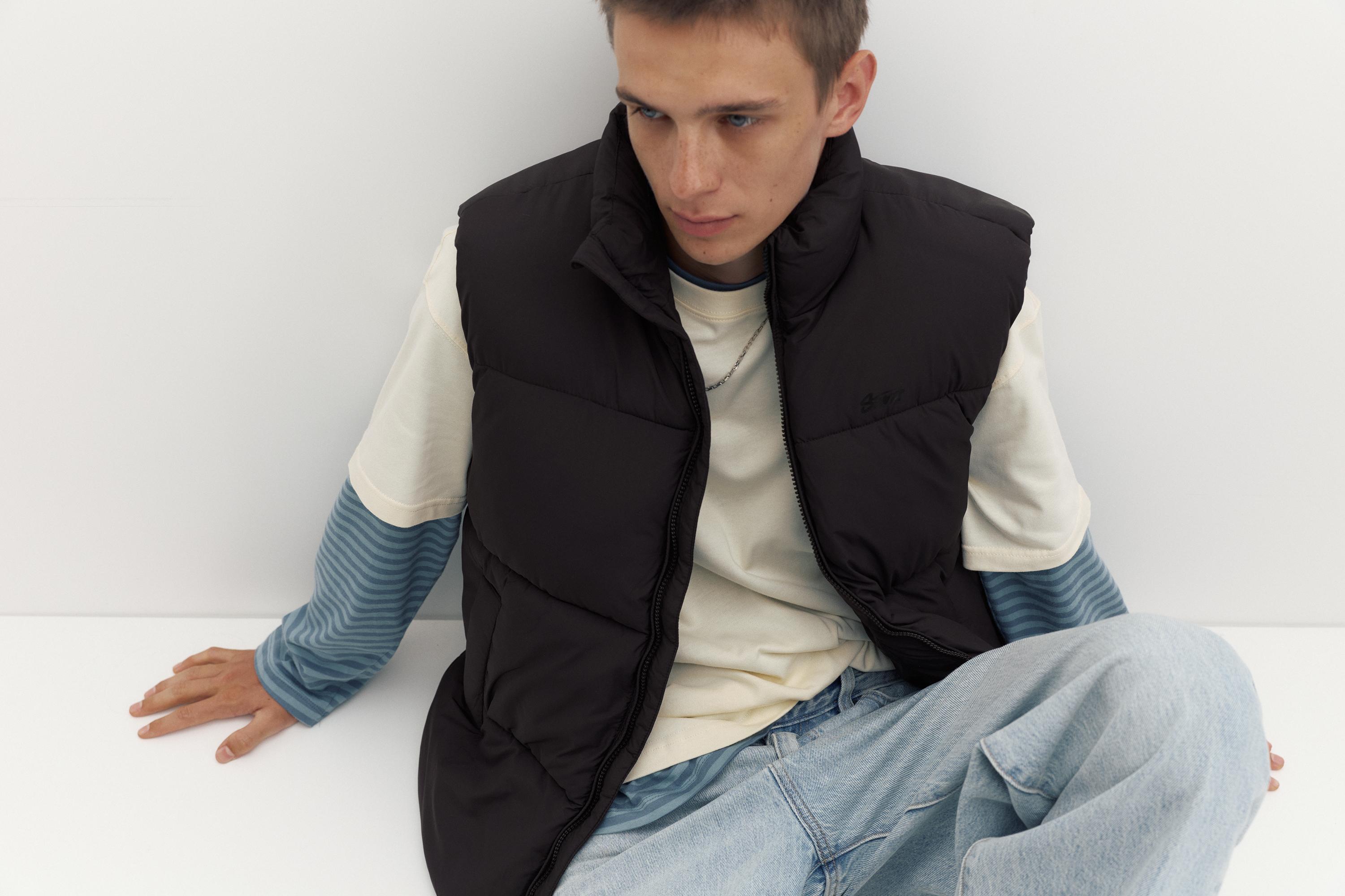 STWD quilted gilet — Black