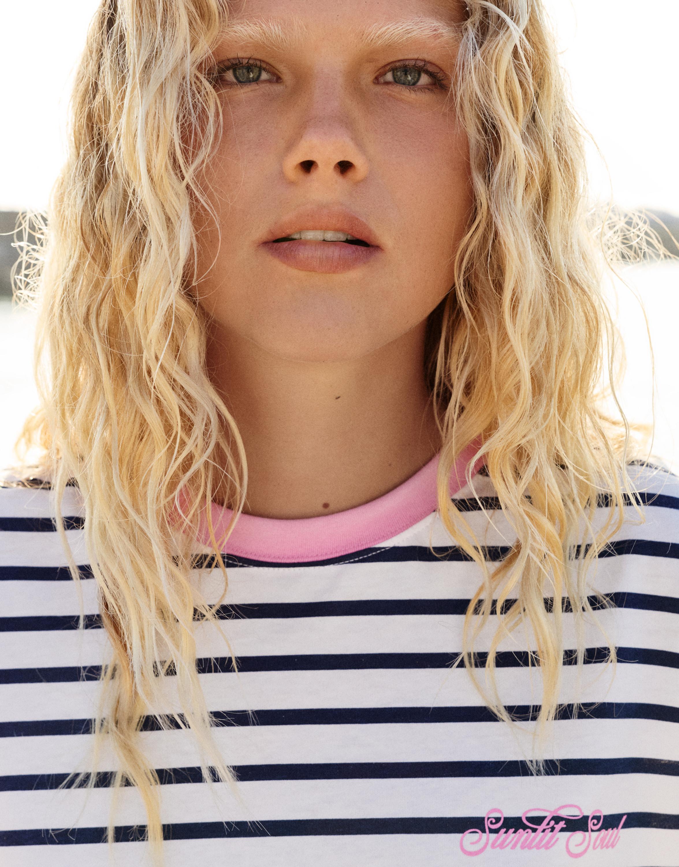 Oversize striped T-shirt — Navy