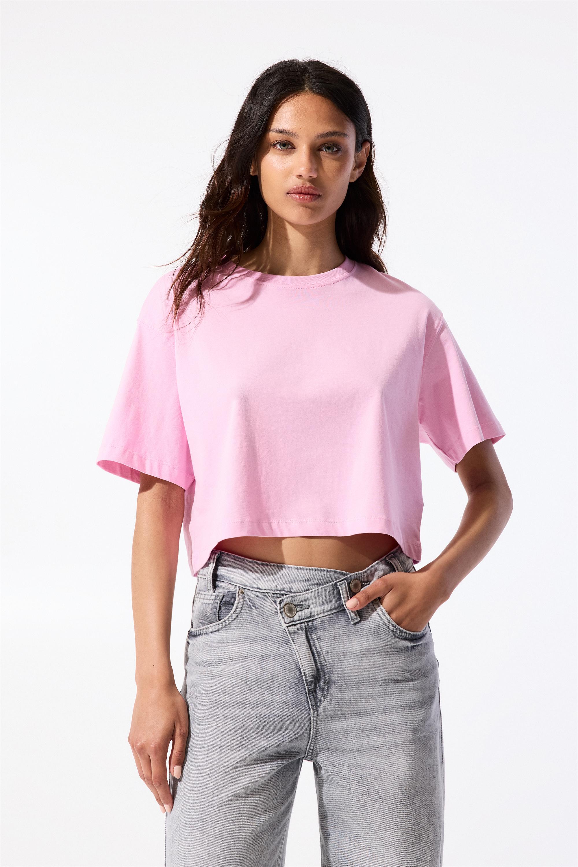 Cropped-T-Shirt Mit Kurzen Ärmeln