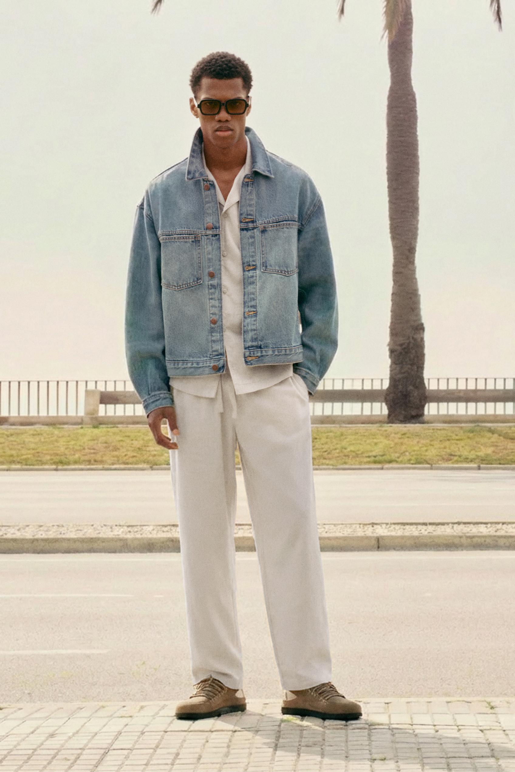 Linen blend jogger trousers — White