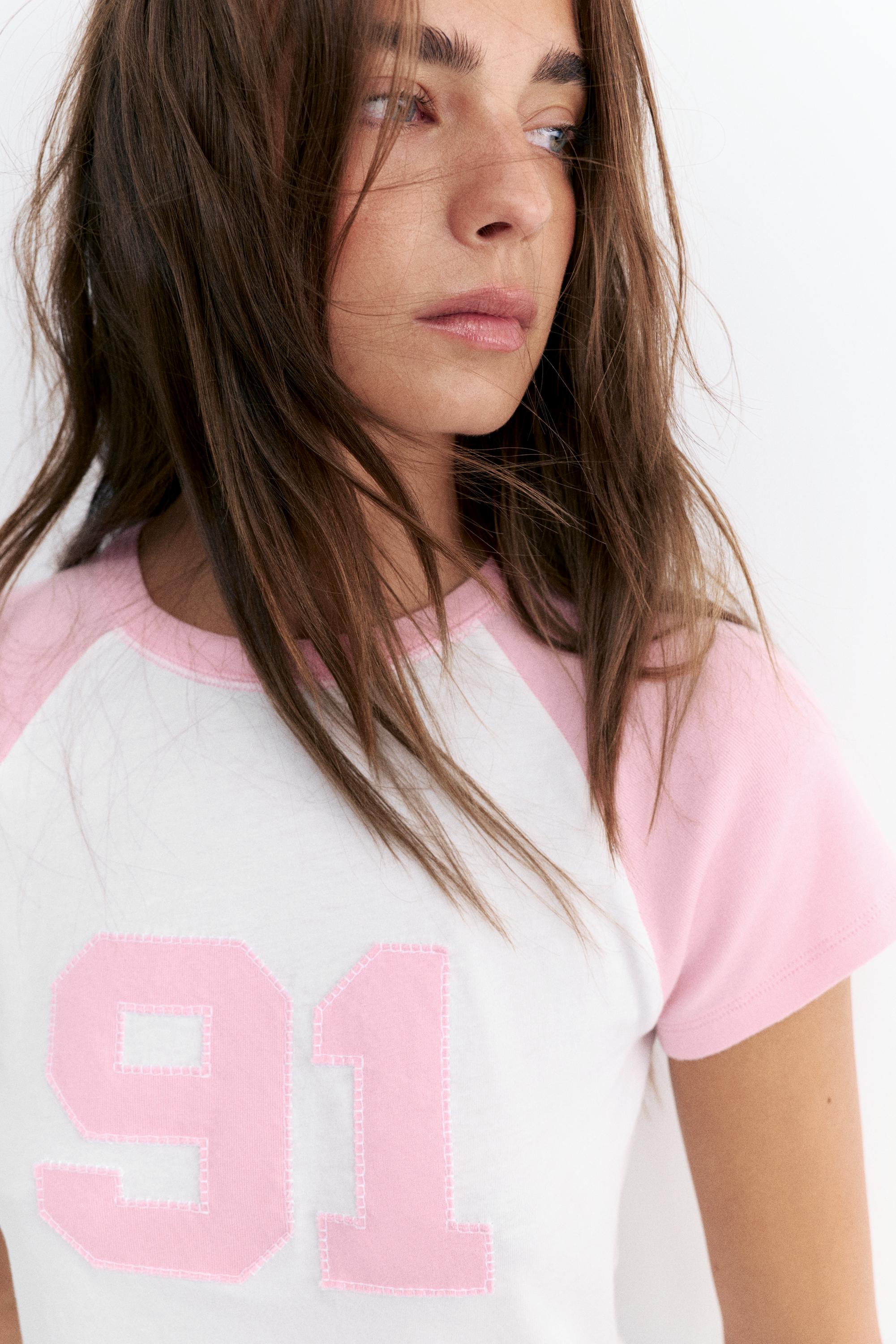 Number raglan T-shirt — Ice