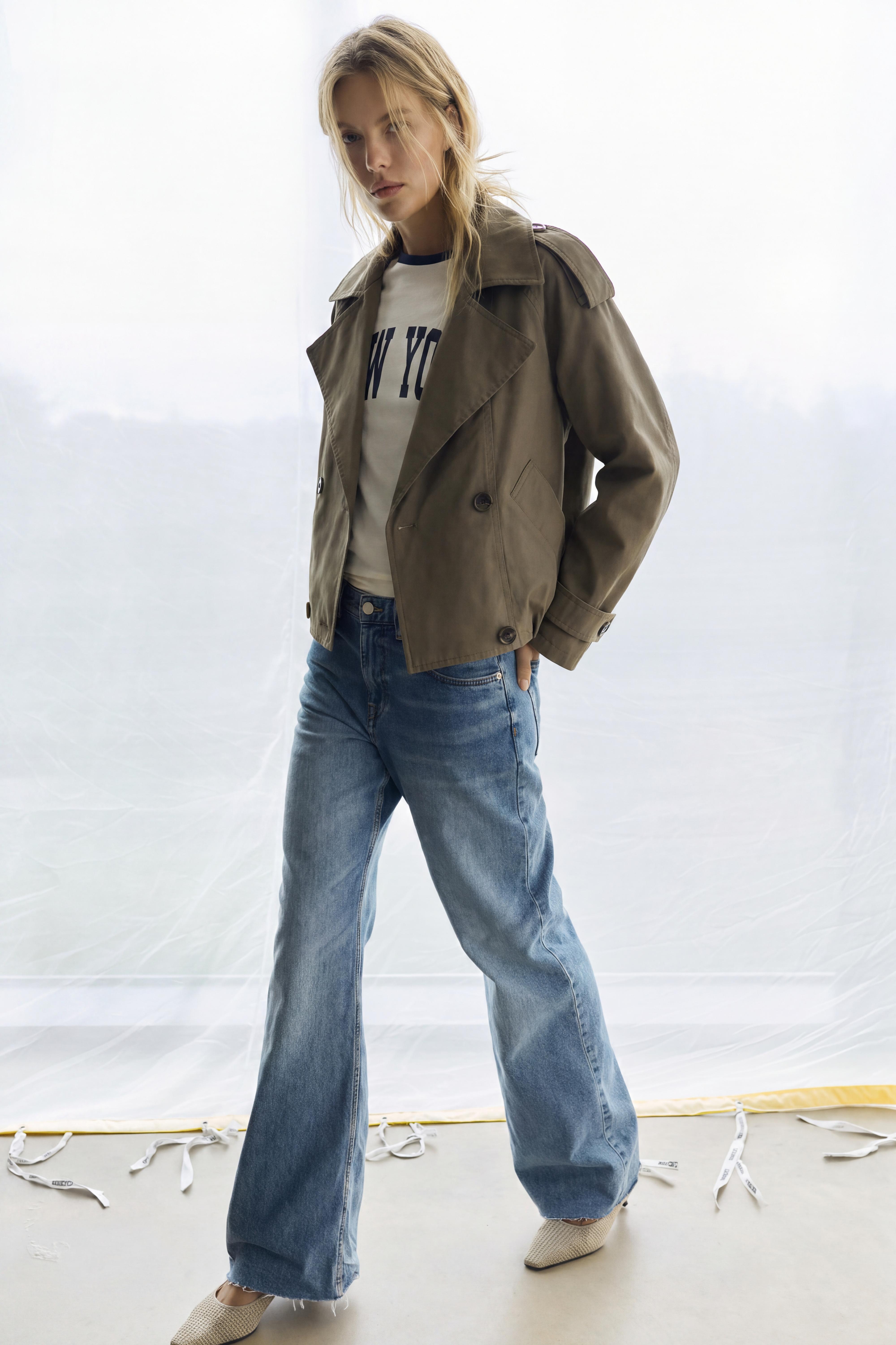 Balloon-fit short trench coat — Dark khaki