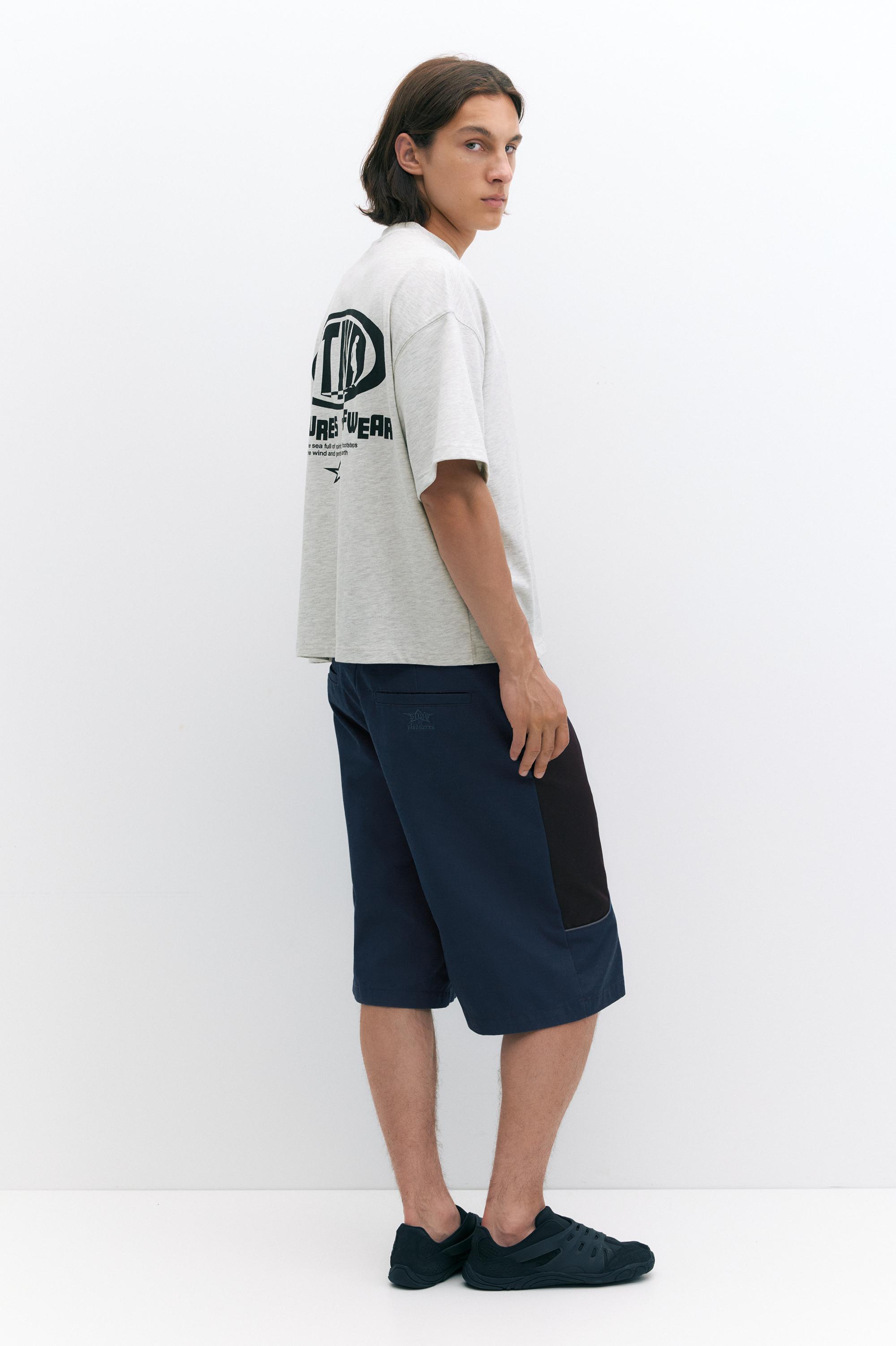 Pleasures x STWD boxy T-shirt — Grey/Taupe brown