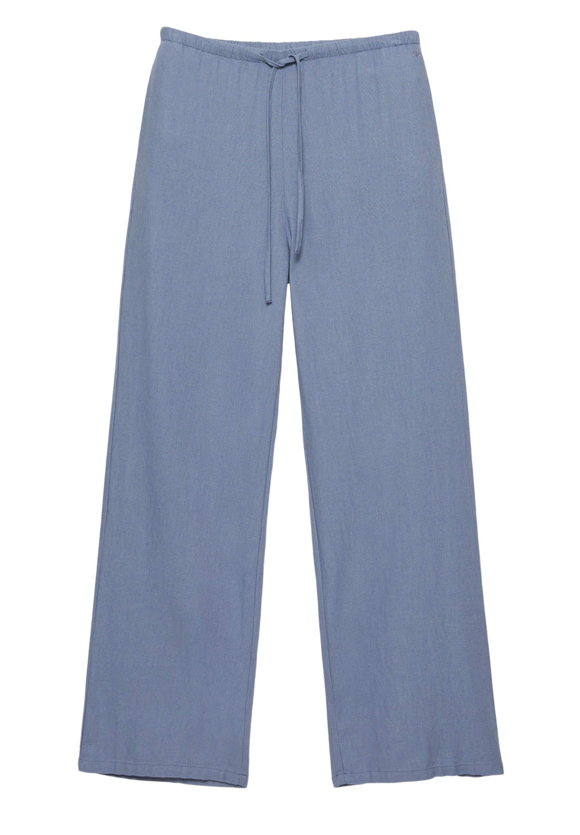 Linen blend joggers — Blue
