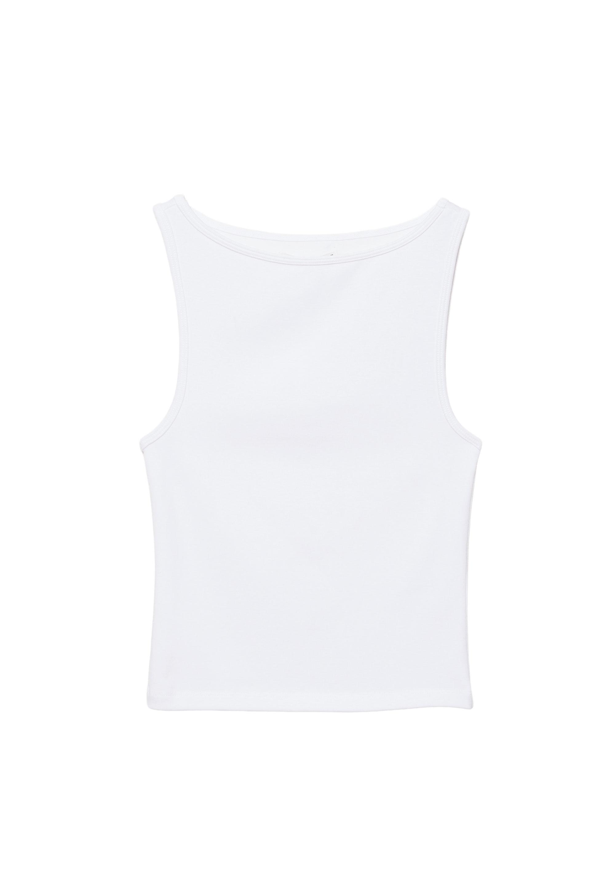 Boat neck tank top — White