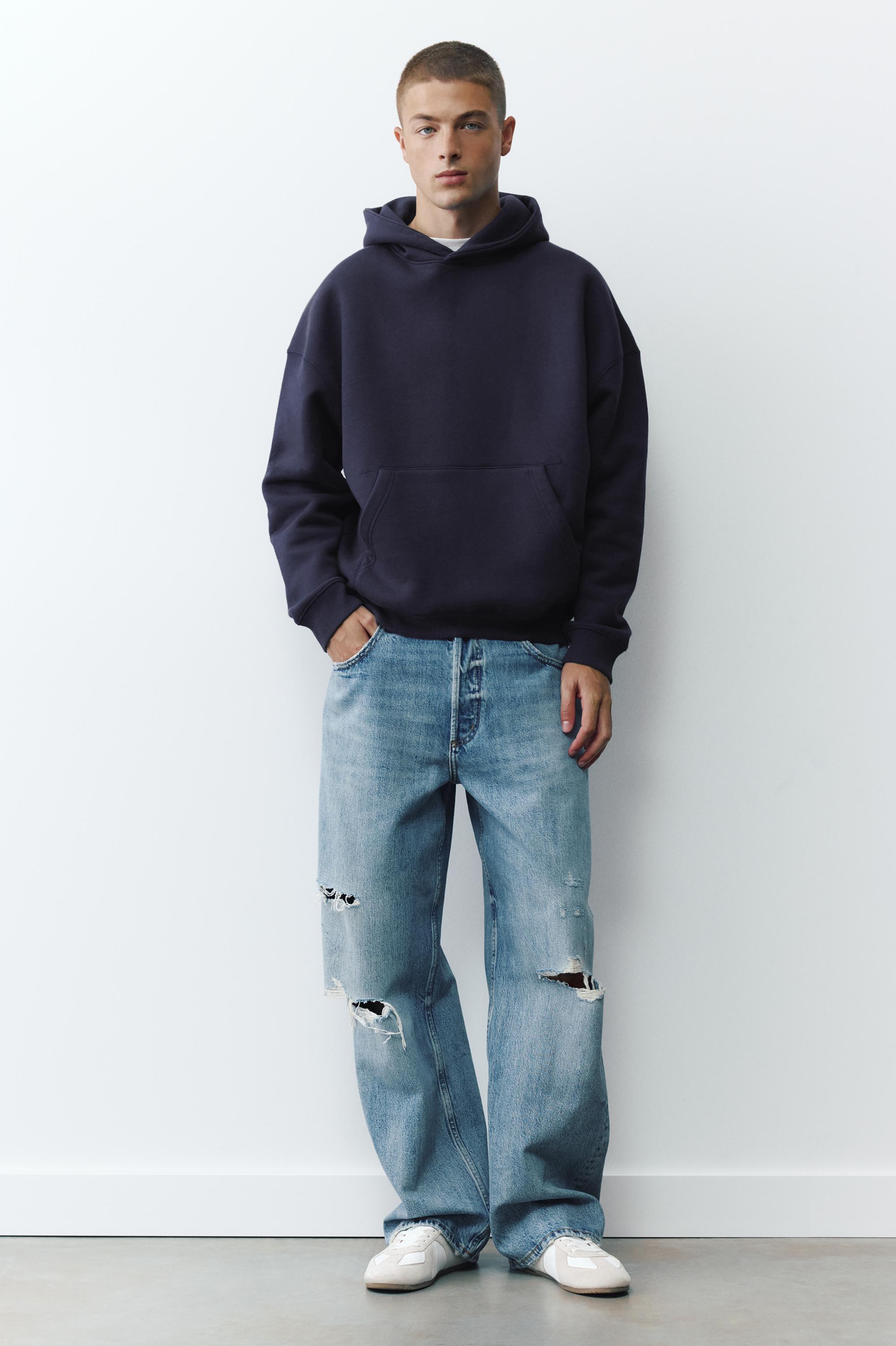 Pull&Bear Kapüşonlu boxy sweatshirt görsel 8