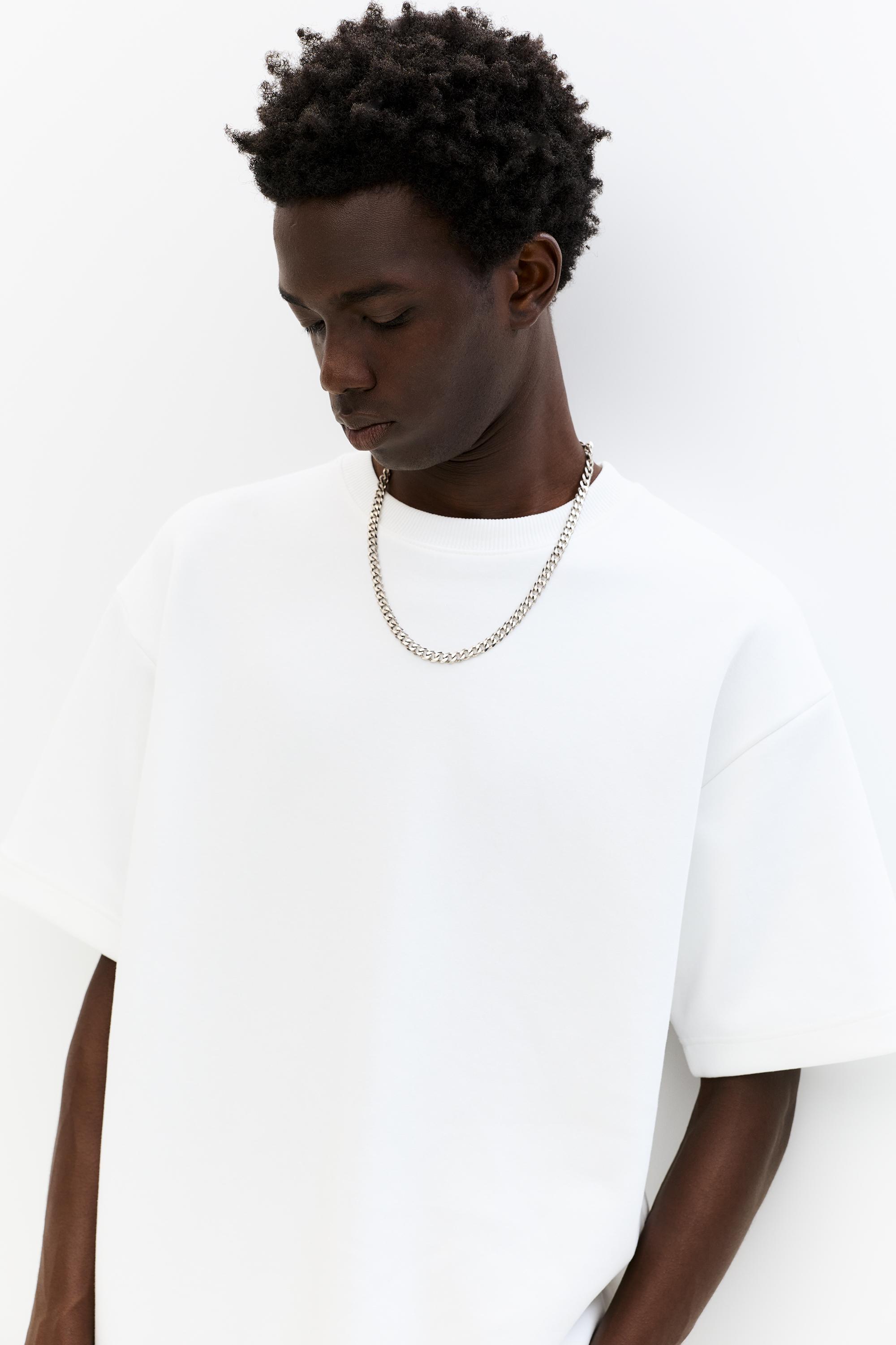 Basic short sleeve sweatshirt — Off white