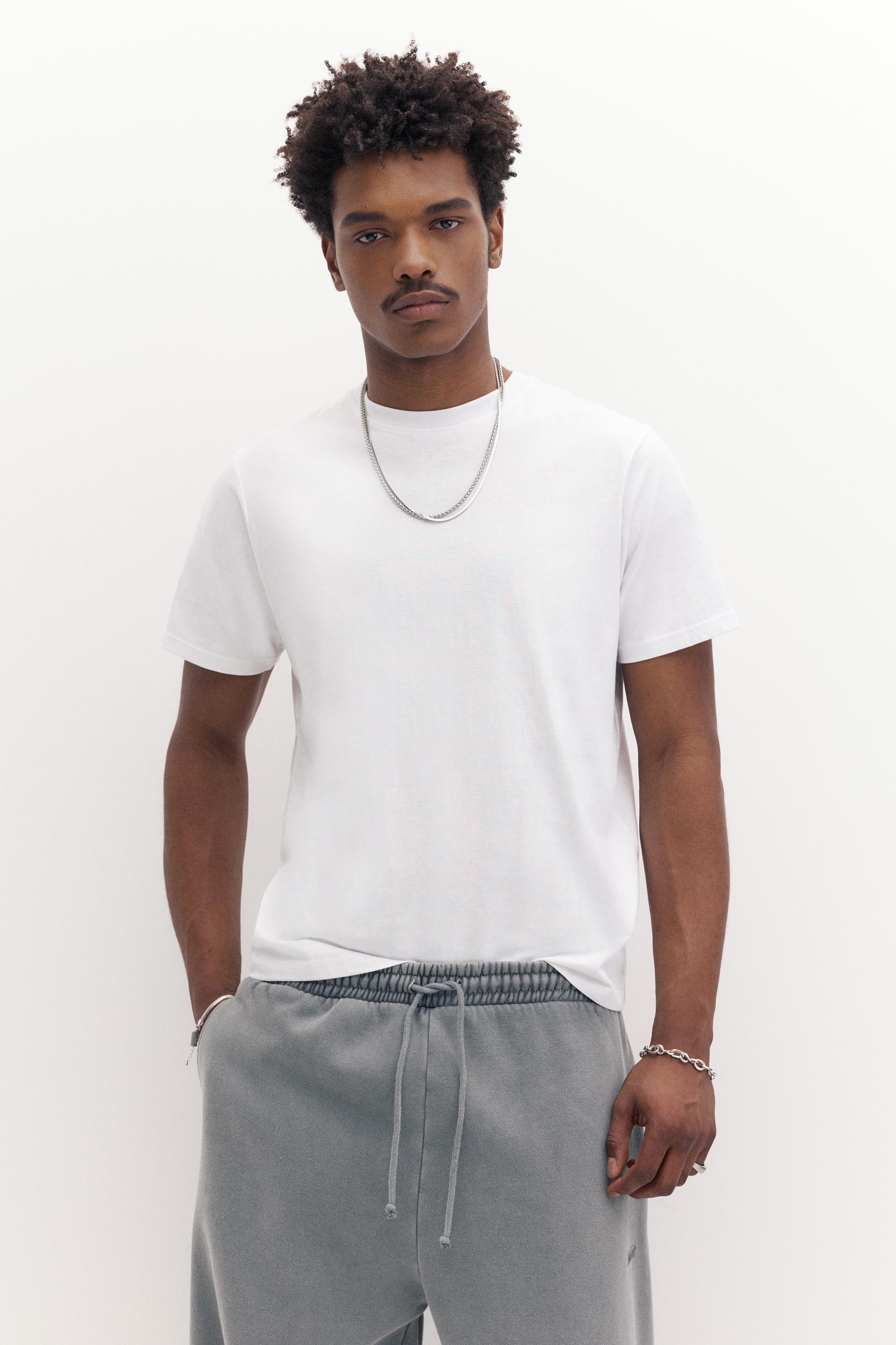 Basic-T-Shirt Mit Kurzen Ärmeln Aus Baumwolle