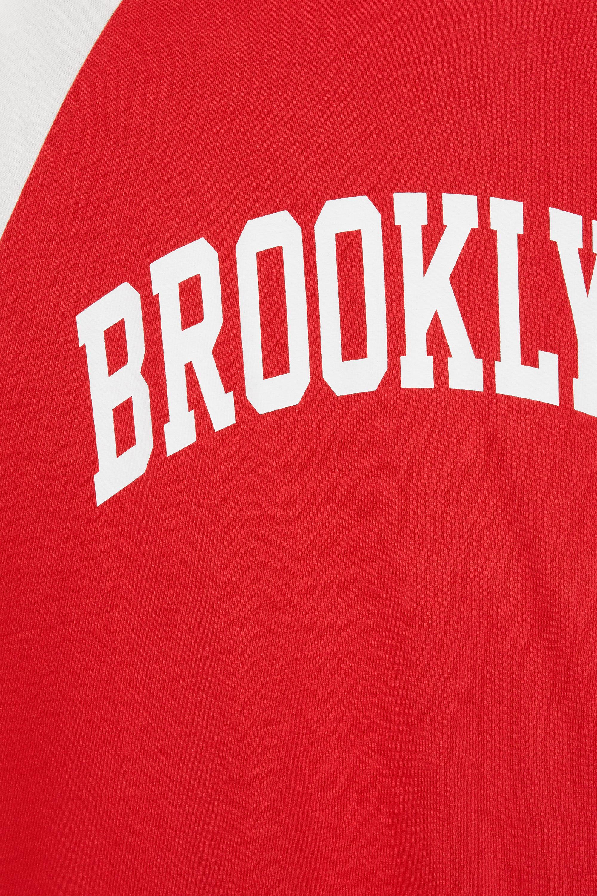 Brooklyn raglan sleeve T-shirt — White/Red