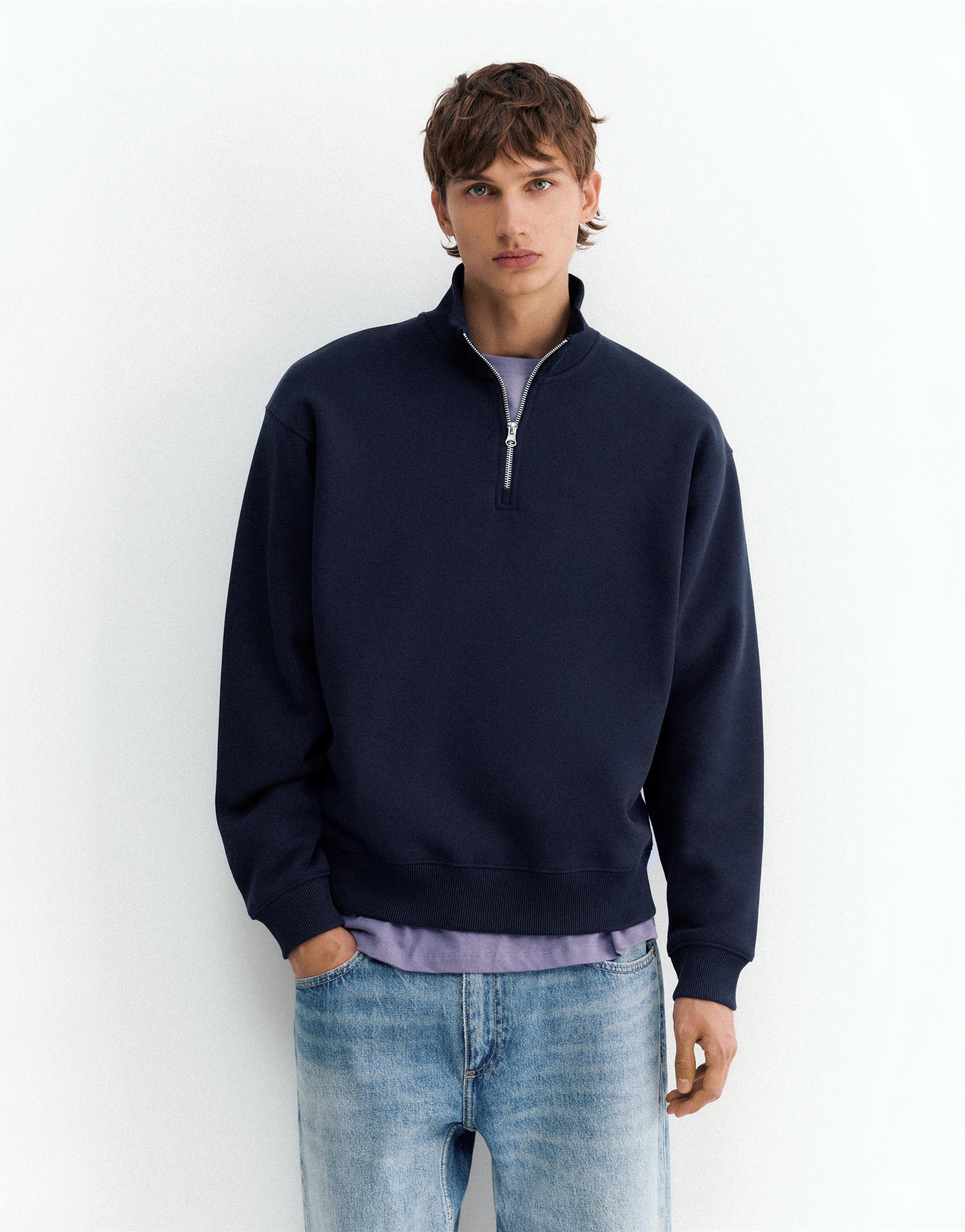 Quarter-zip sweatshirt — Navy