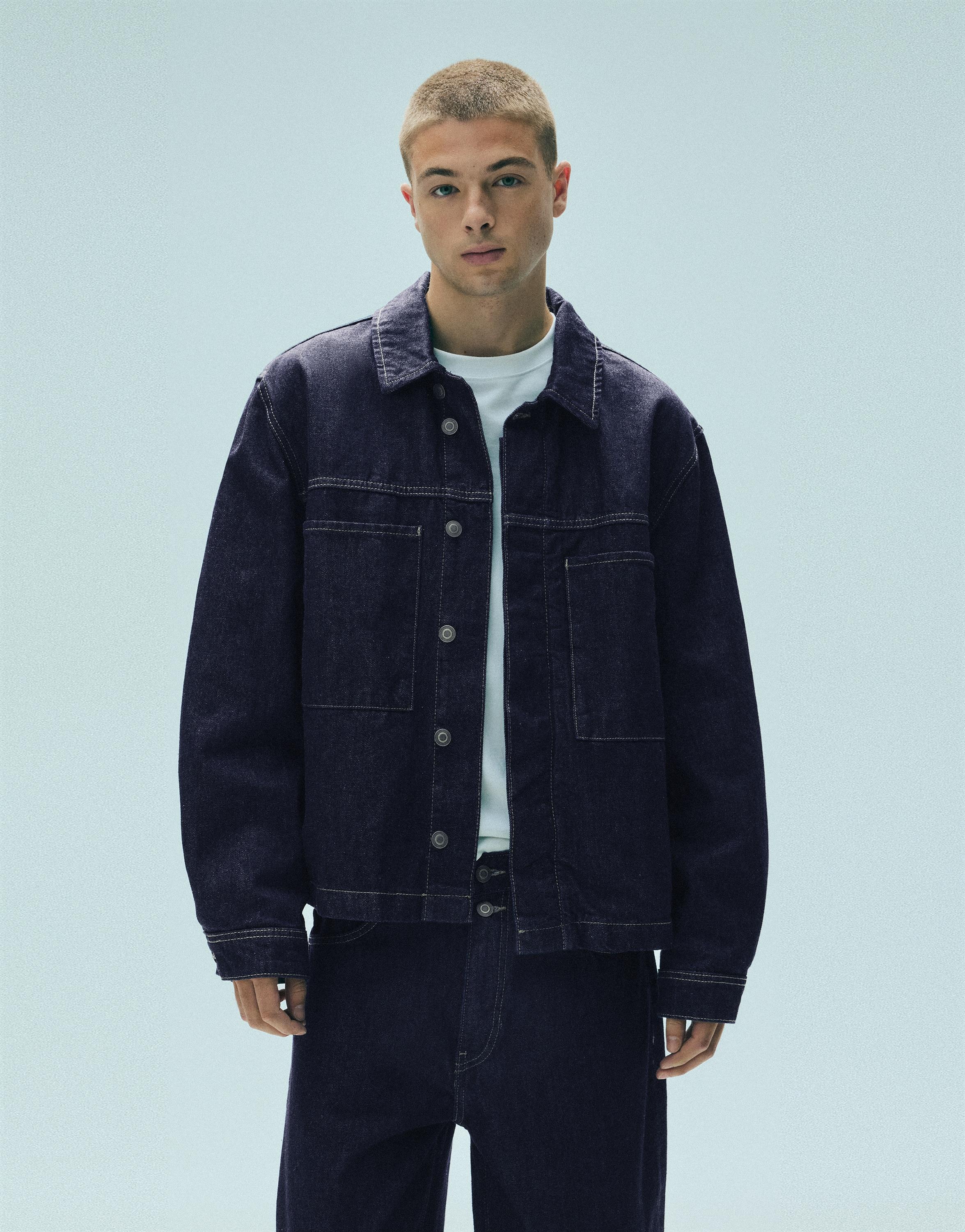 Pull&Bear Cepli denim ceket görsel 8