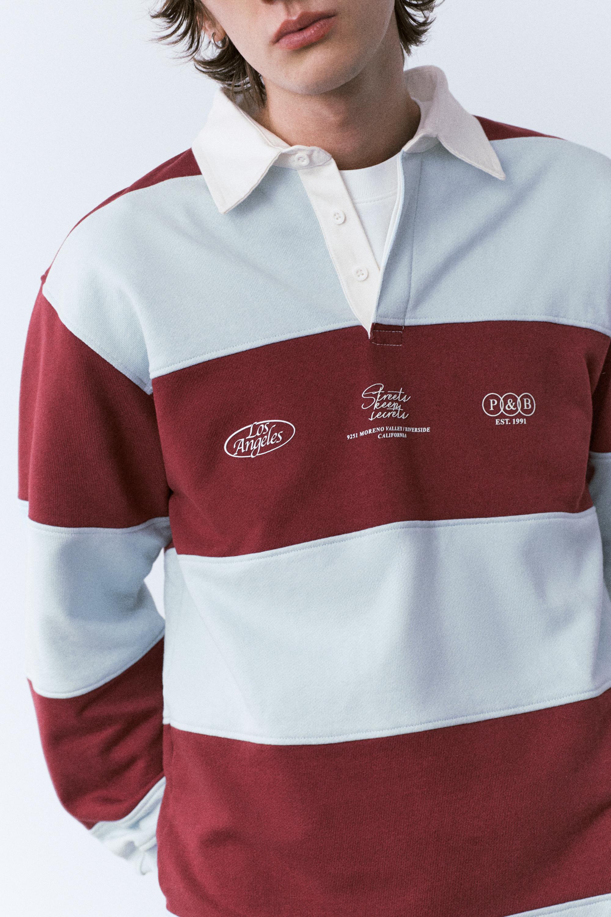 Çizgili uzun kollu polo - Görsel 10