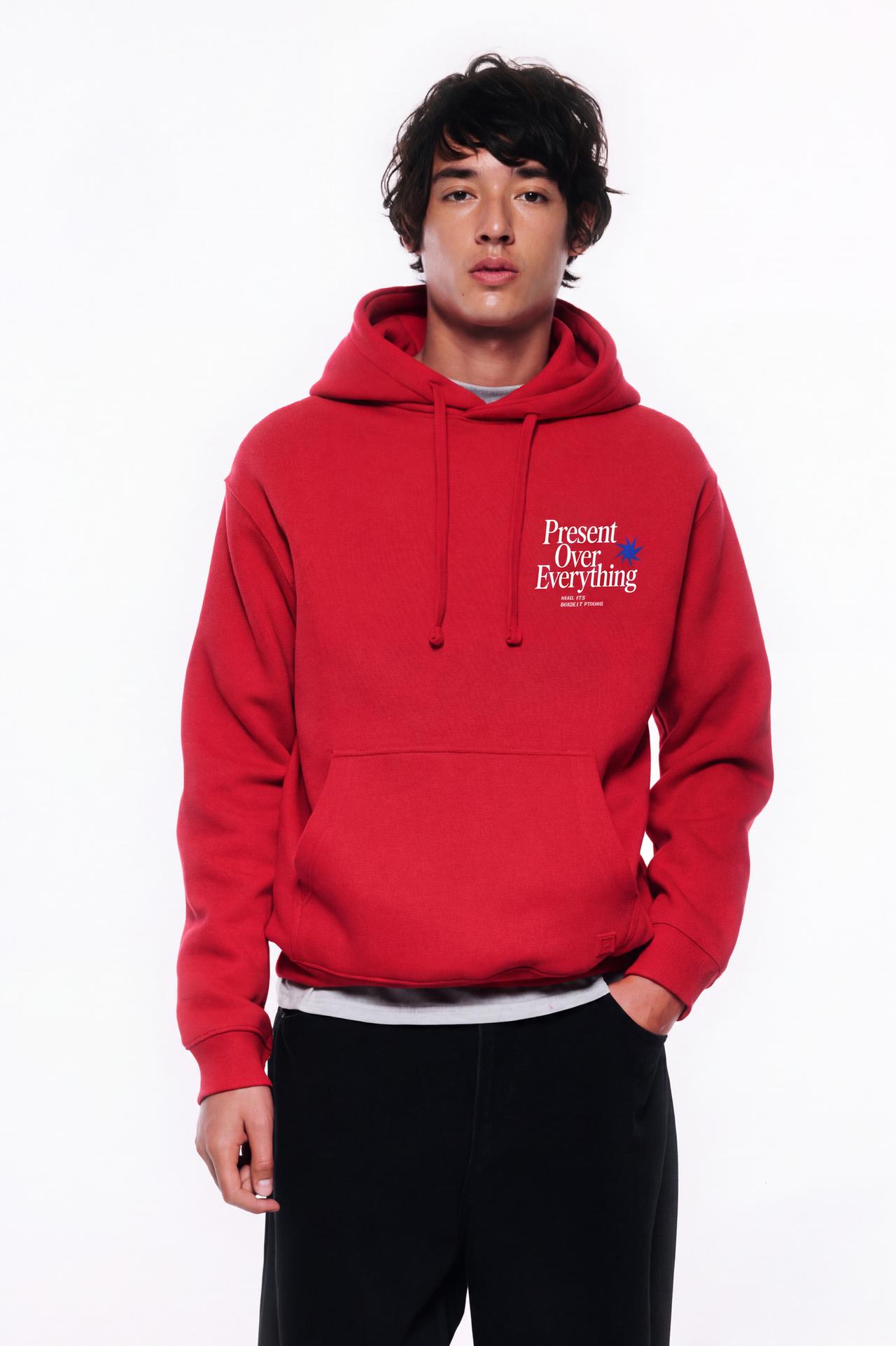 Graphic print hoodie — Red