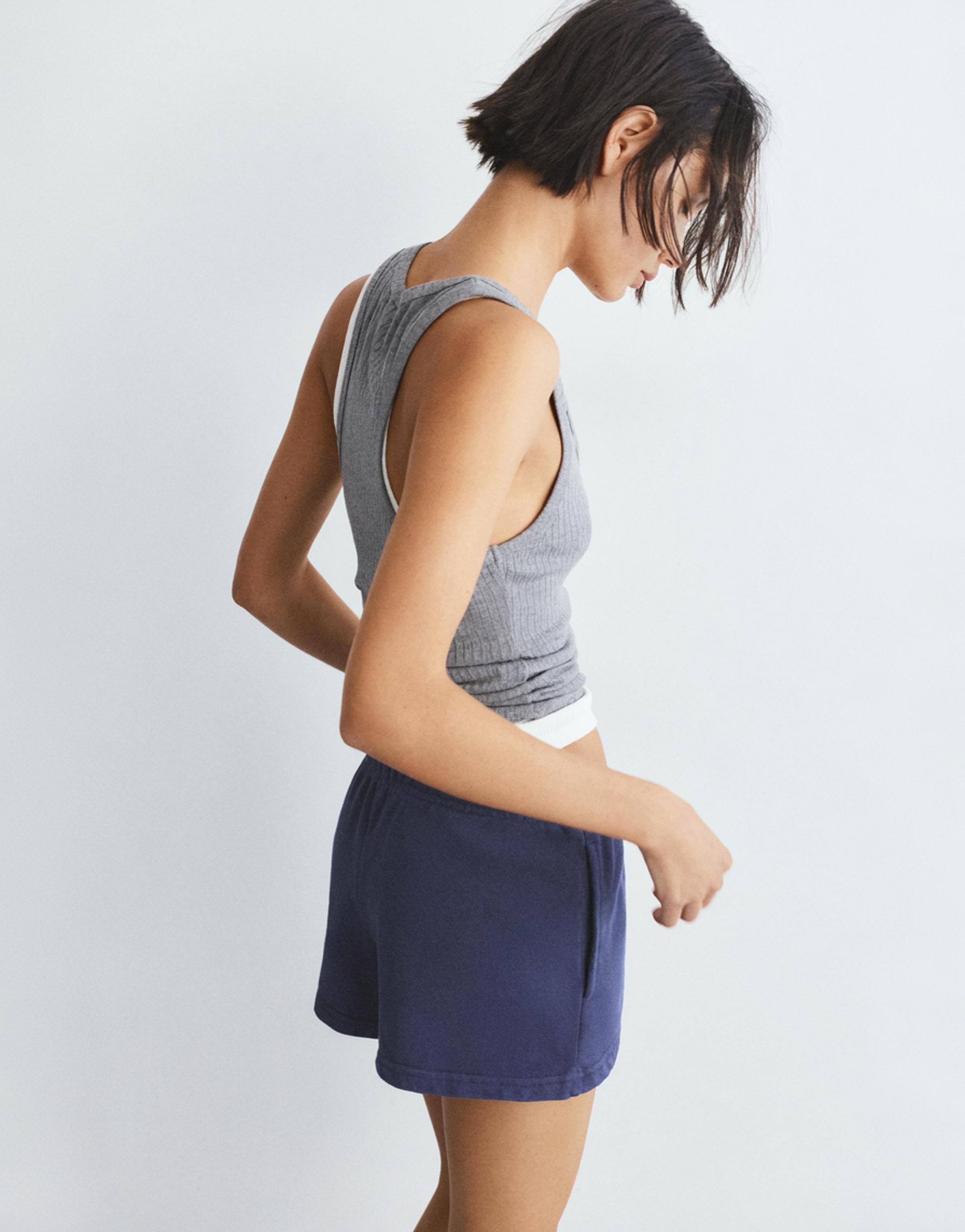 Lastikli bel spor şort - Görsel 8