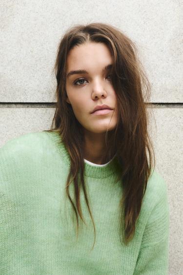 Jumper relaxed fit round neck — Mint 4