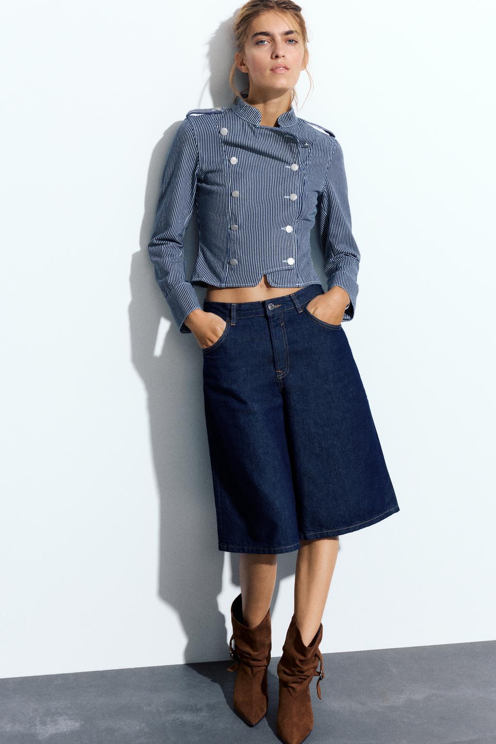 Pull&Bear Aşağı bel cins şort