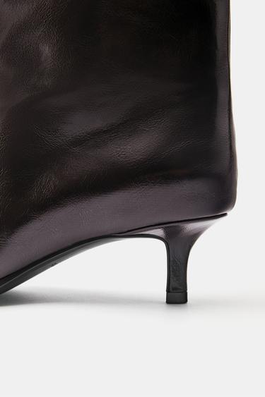 Tall kitten heel boots — Brown 4