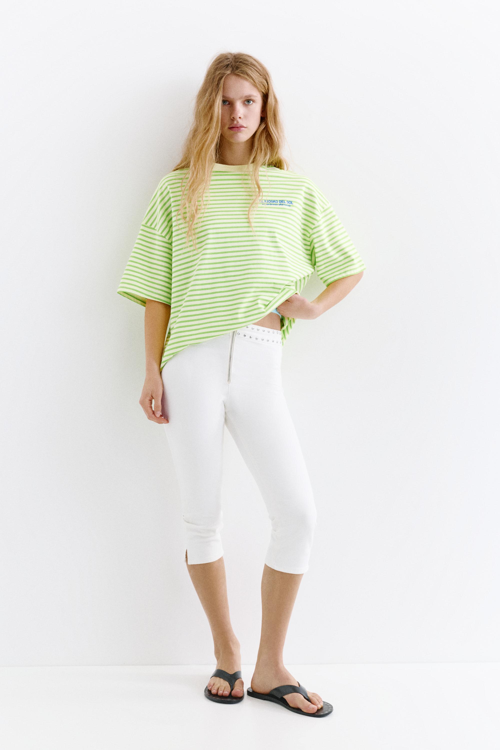 Yeşil çizgili t-shirt - Görsel 8