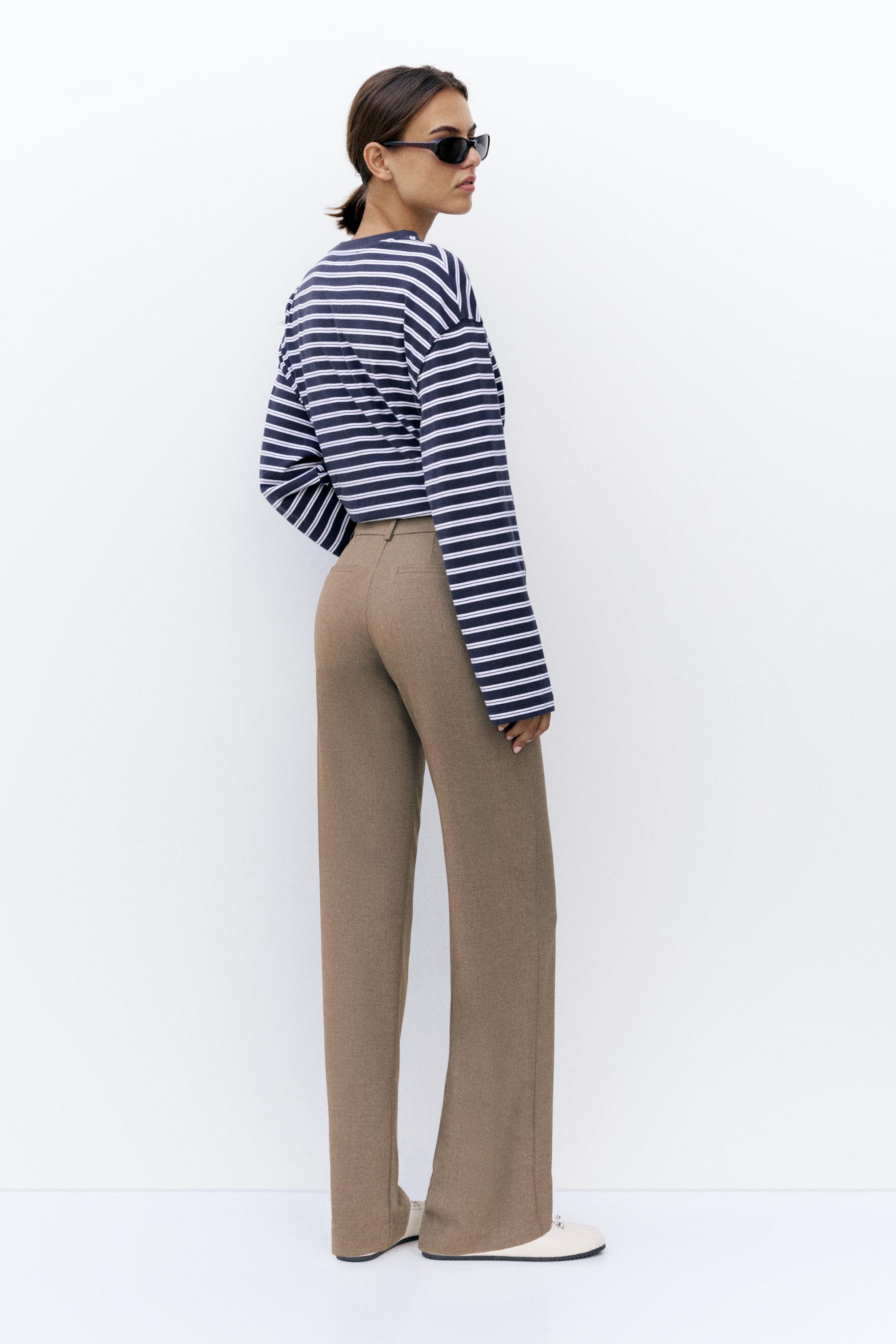 Straight-leg smart trousers — Mole brown