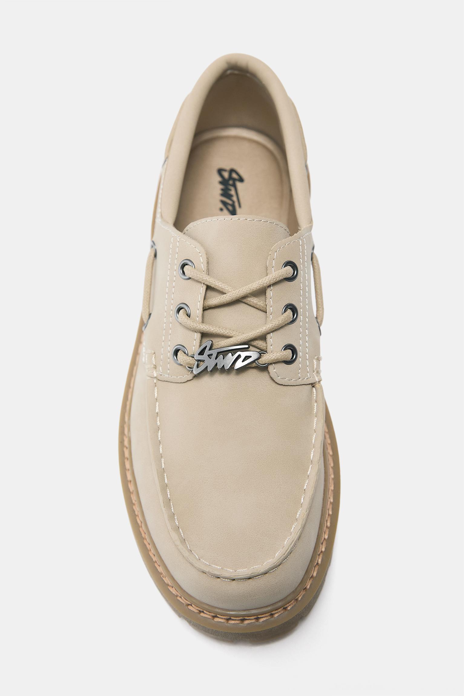 STWD boat shoes — Ecru