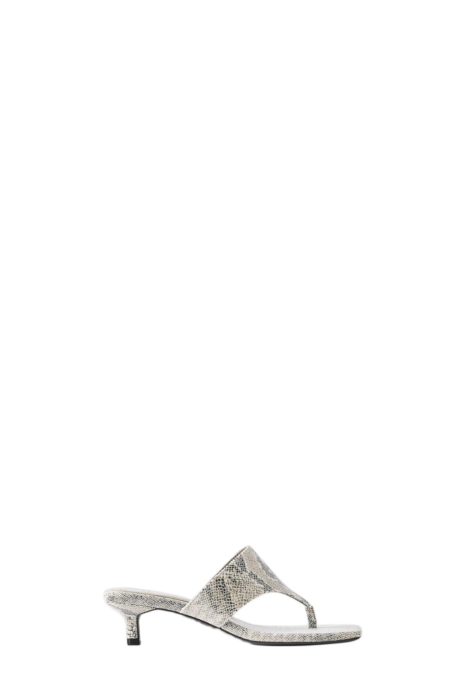Snakeskin print high-heel sandals — Contrast