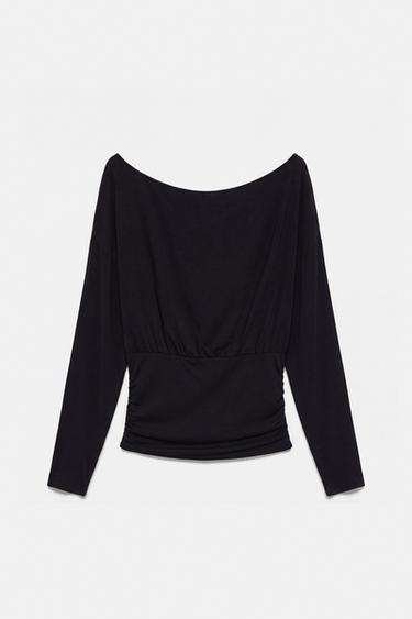Asymmetric top with waistband — Black 7