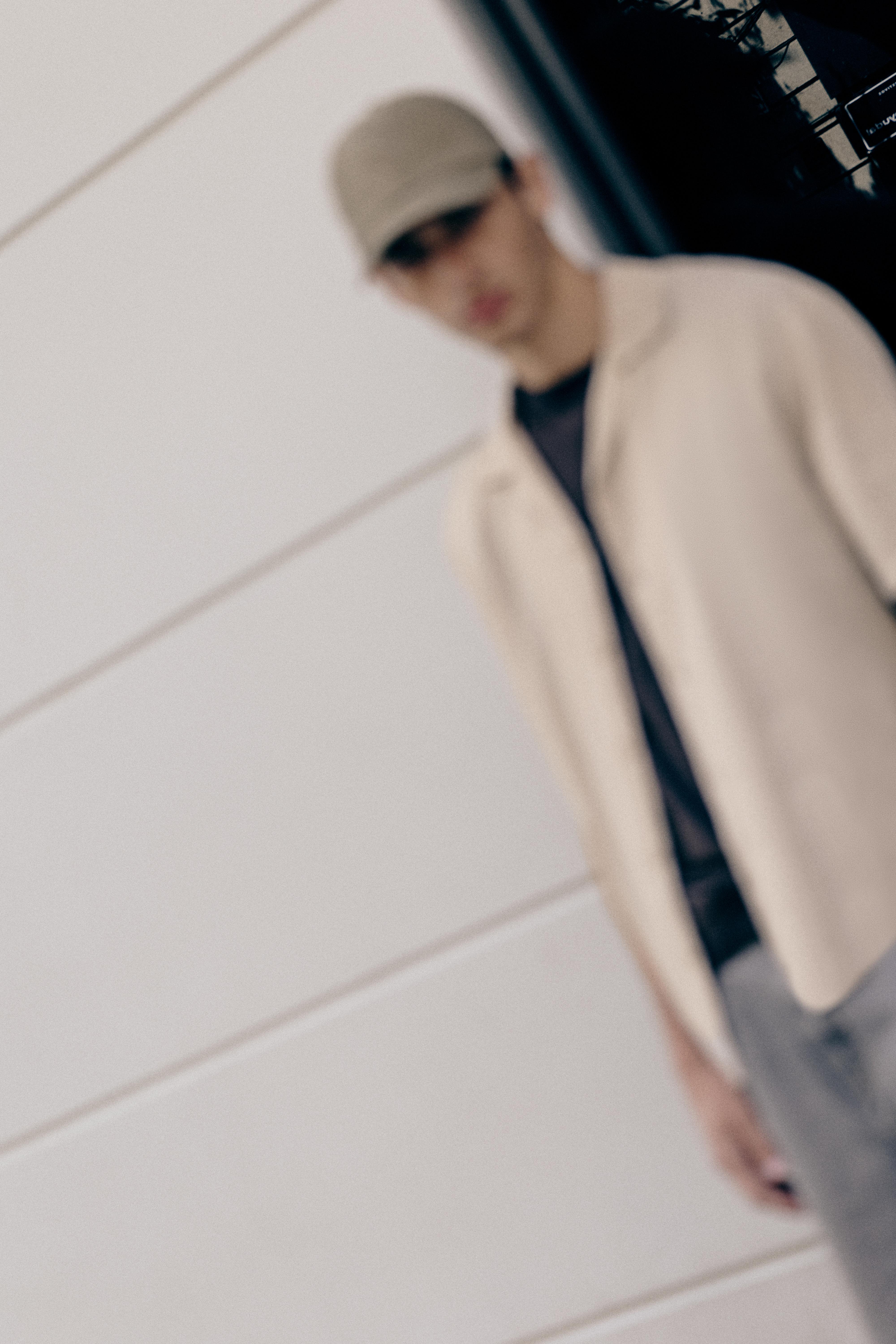 Check linen blend shirt — Sand