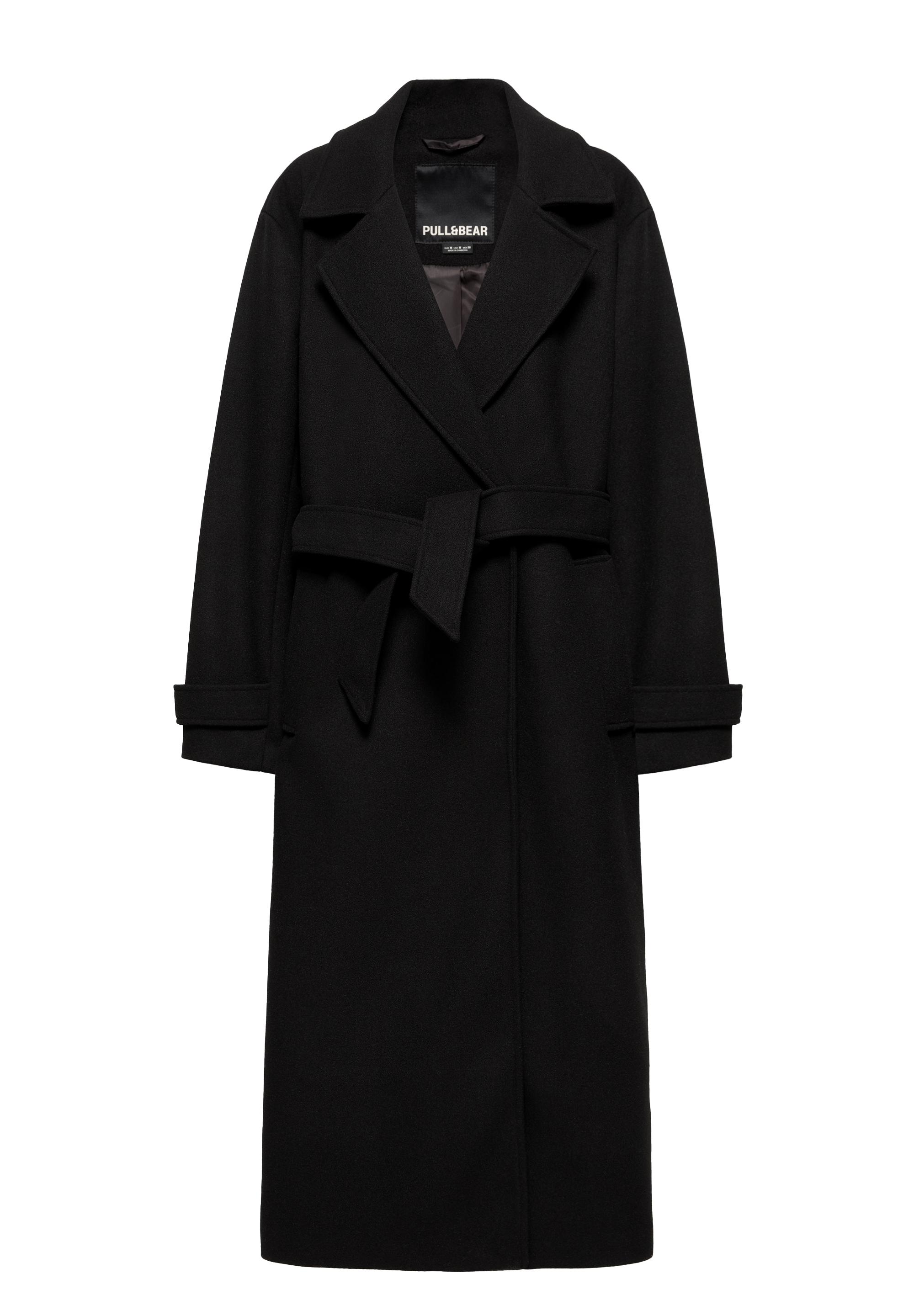 Long belted coat — Black