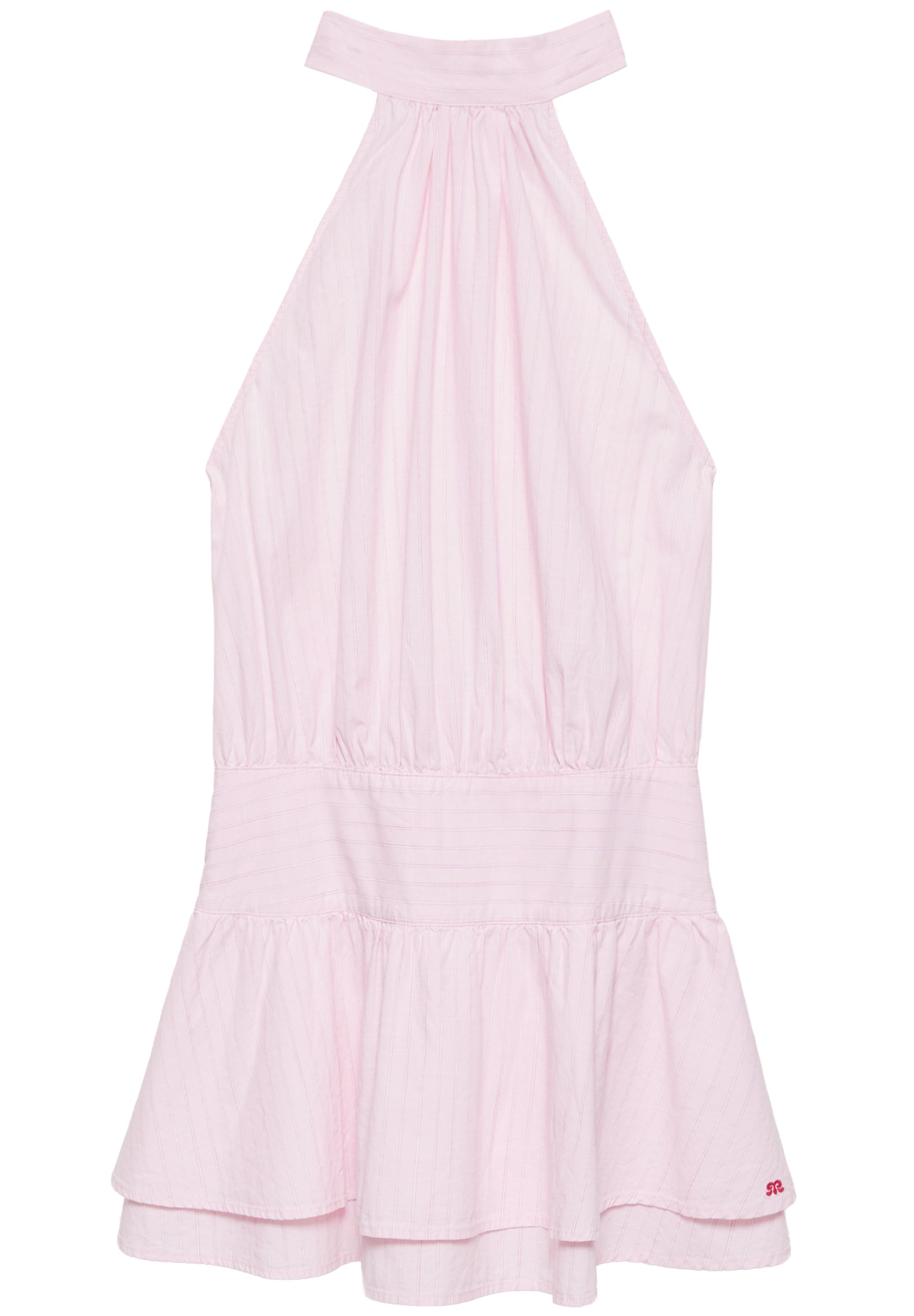 Short striped halter dress — Pink
