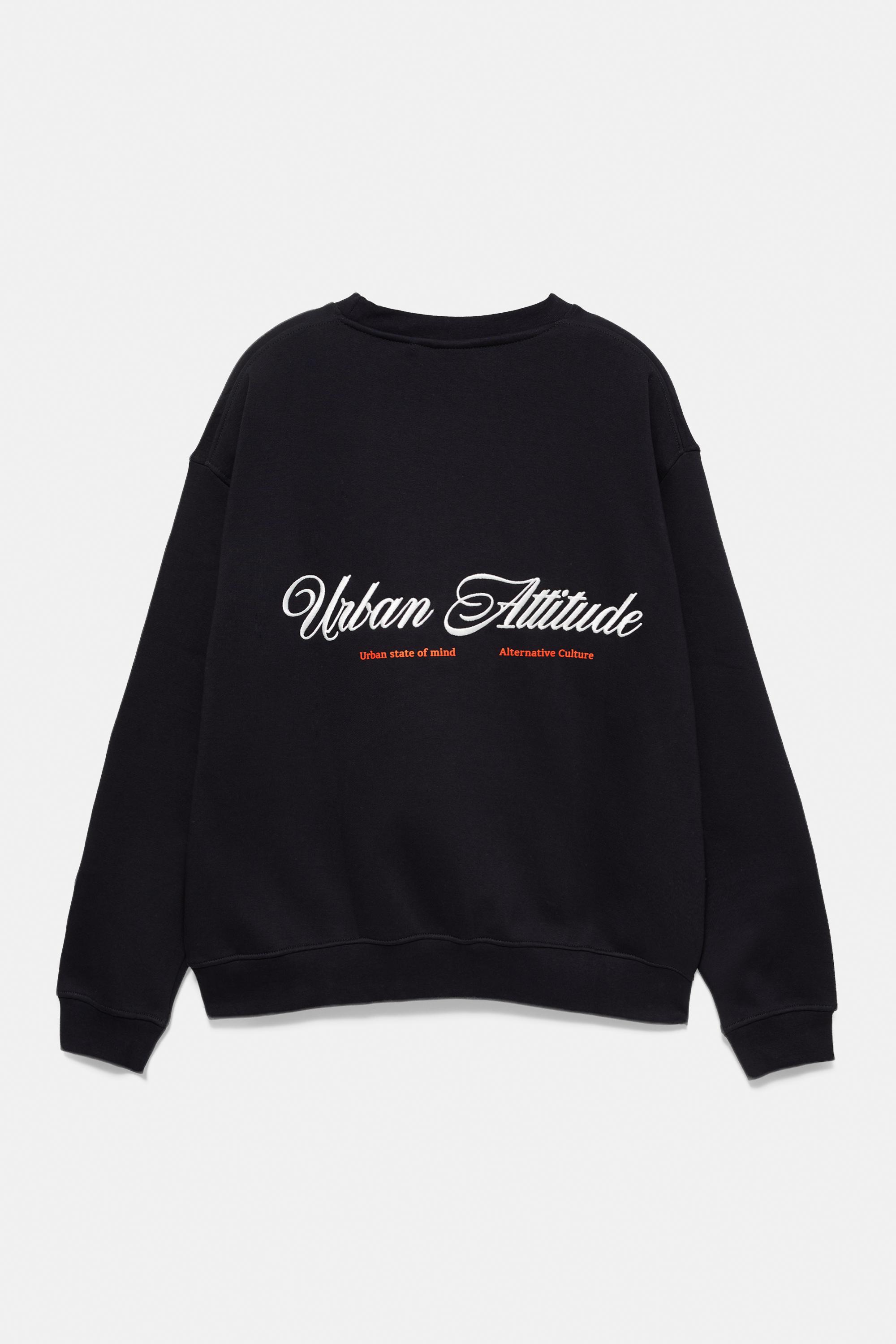 Pull&Bear Kutulu kesim grafik sweatshirt görsel 7