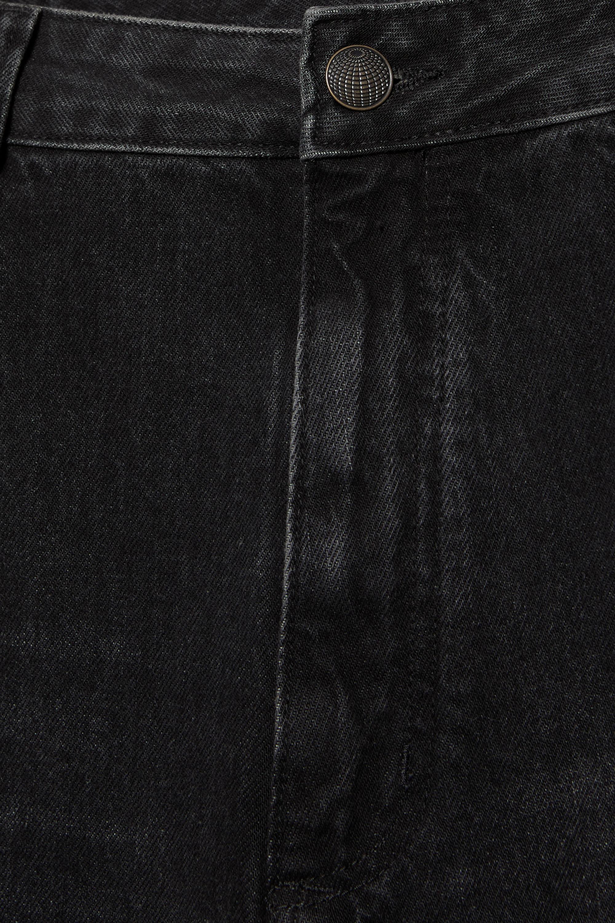 Embroidered skater jeans — Faded black