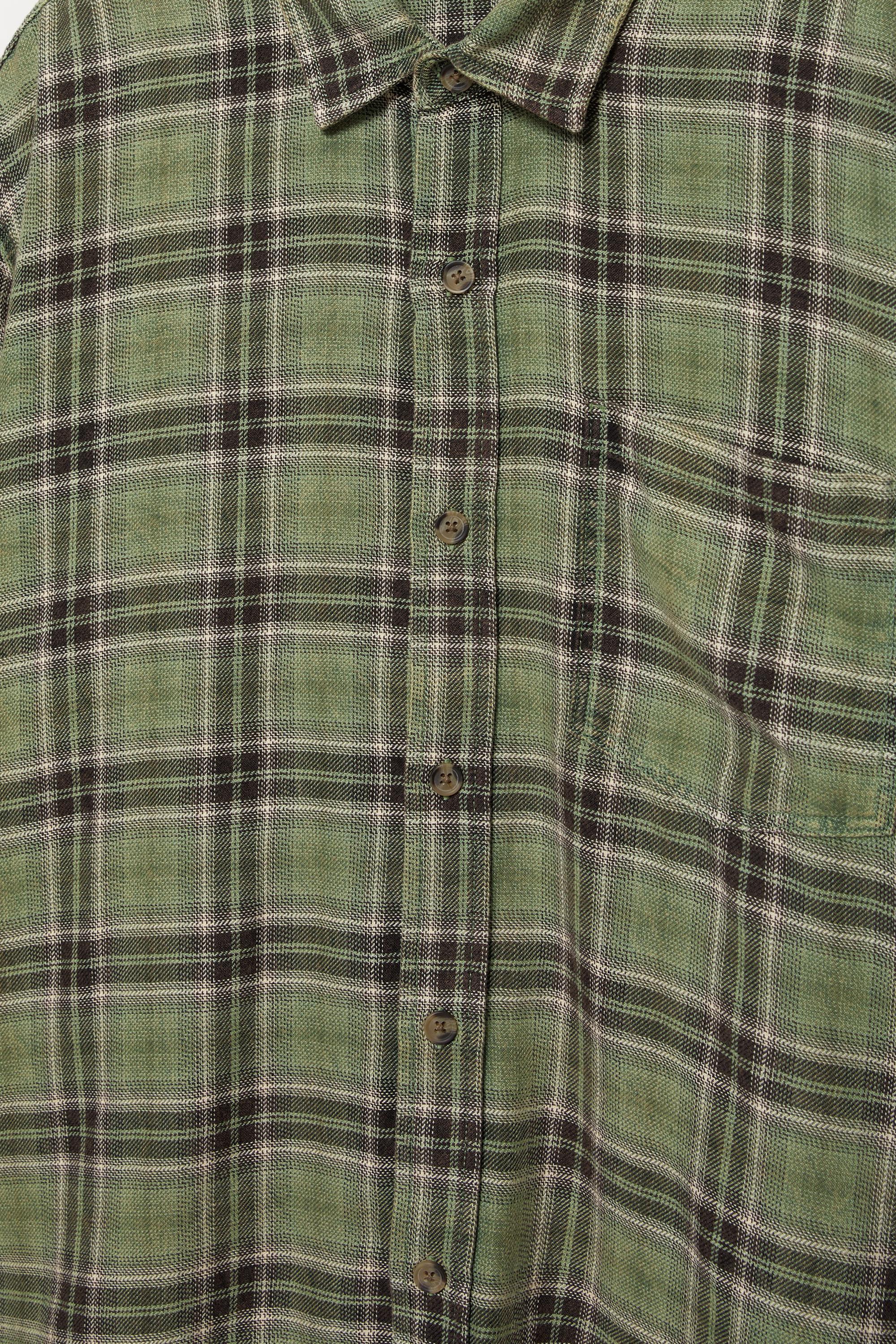 Uzun kollu kareli gömlek - Görsel 3