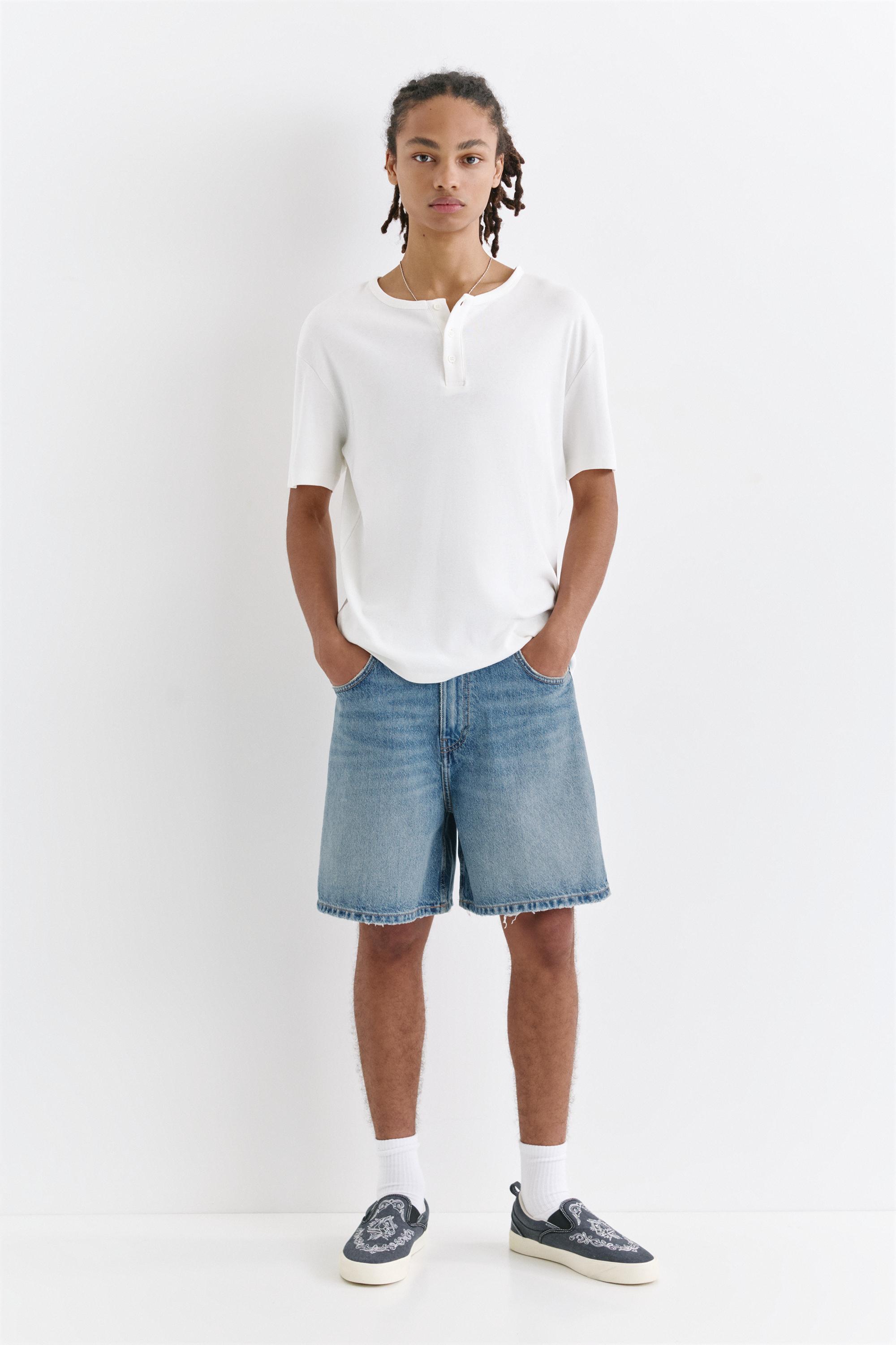 Denim Bermuda shorts — Medium blue