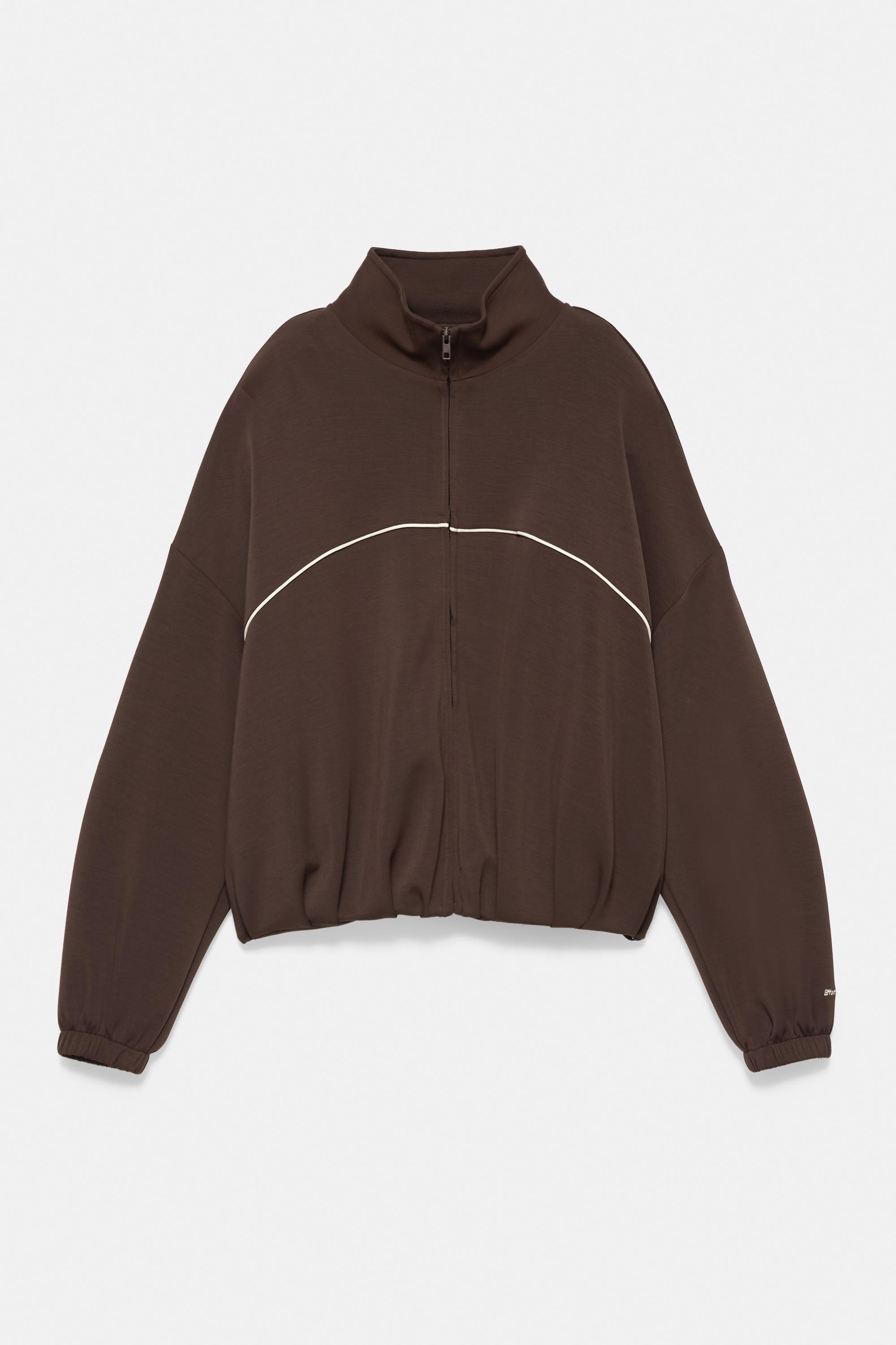 Flowy jacket with contrast trims — Brown