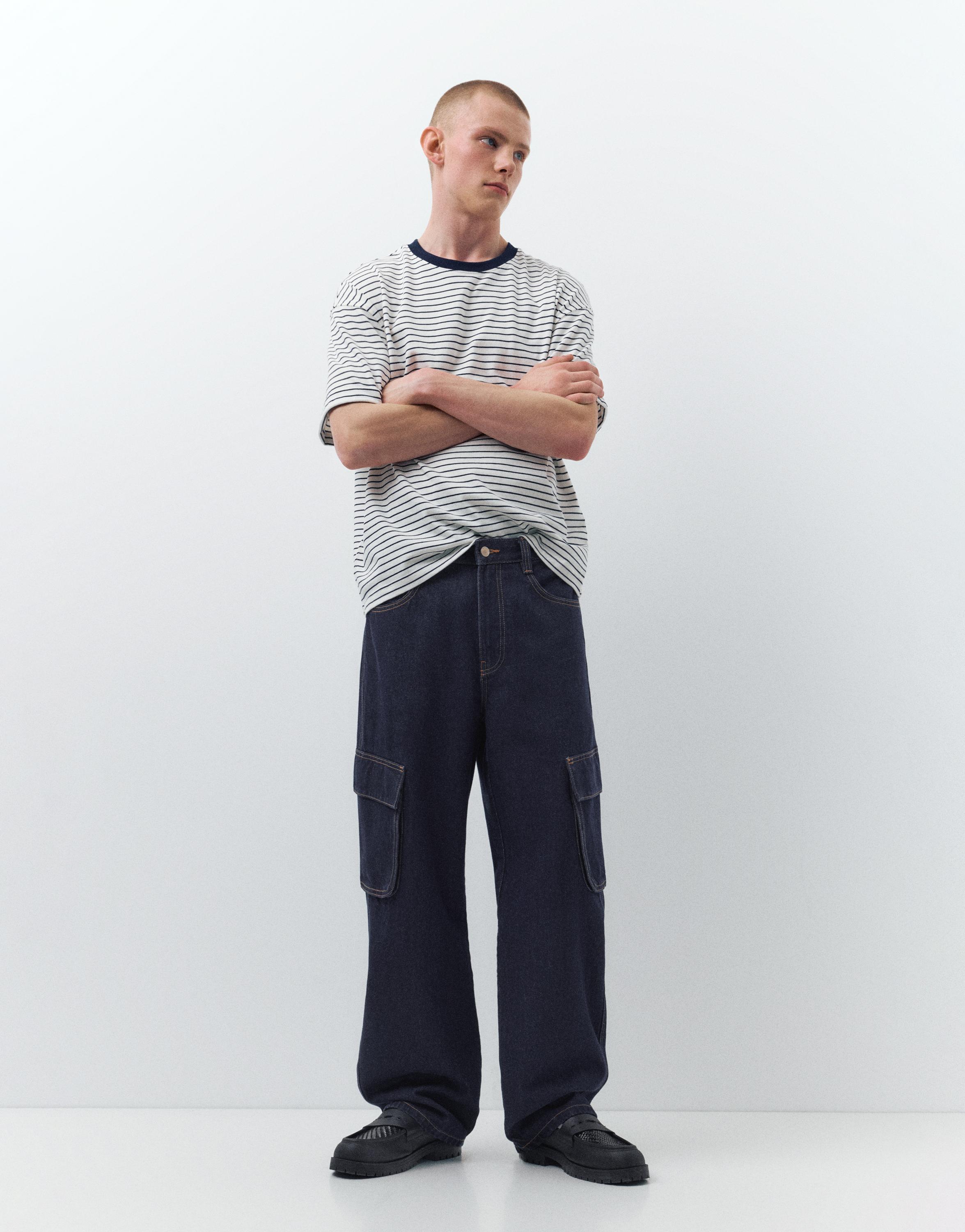 Baggy cargo jeans — Navy