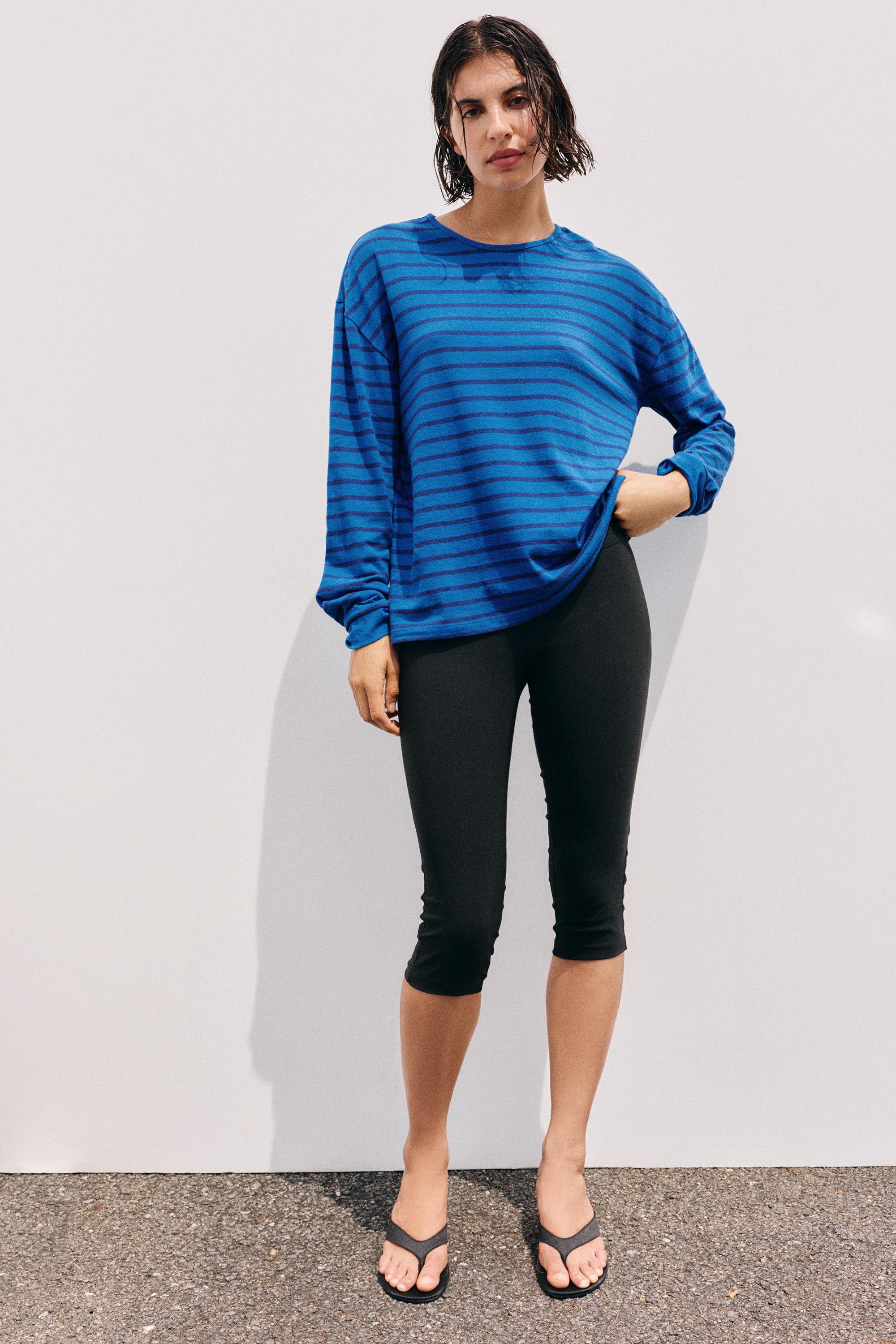 Oversize long sleeve striped T-shirt — Striped