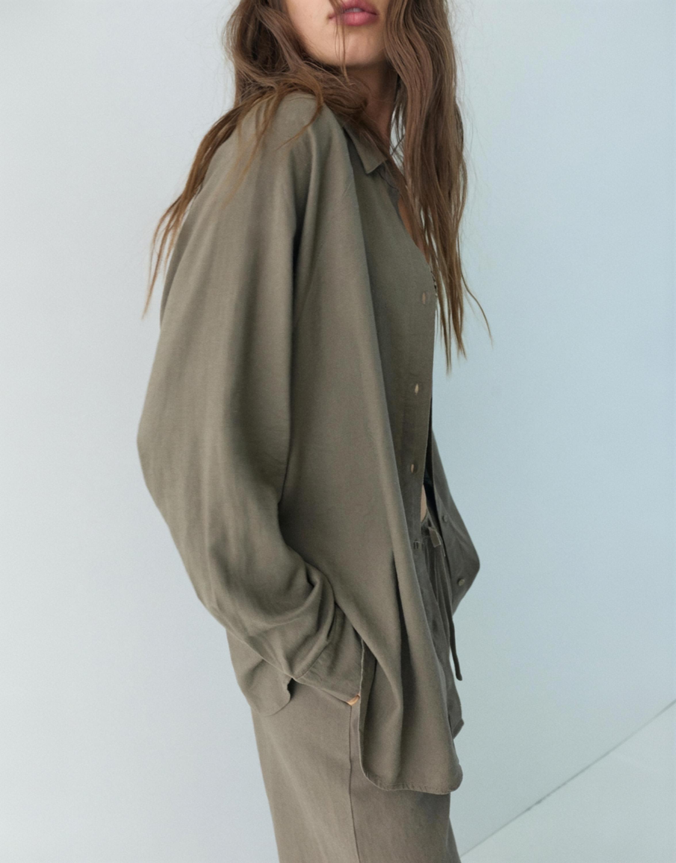 Ketenli rustik gömlek - Görsel 59